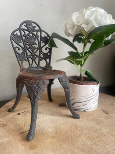 Miniature Vintage Cast Iron Garden Chair