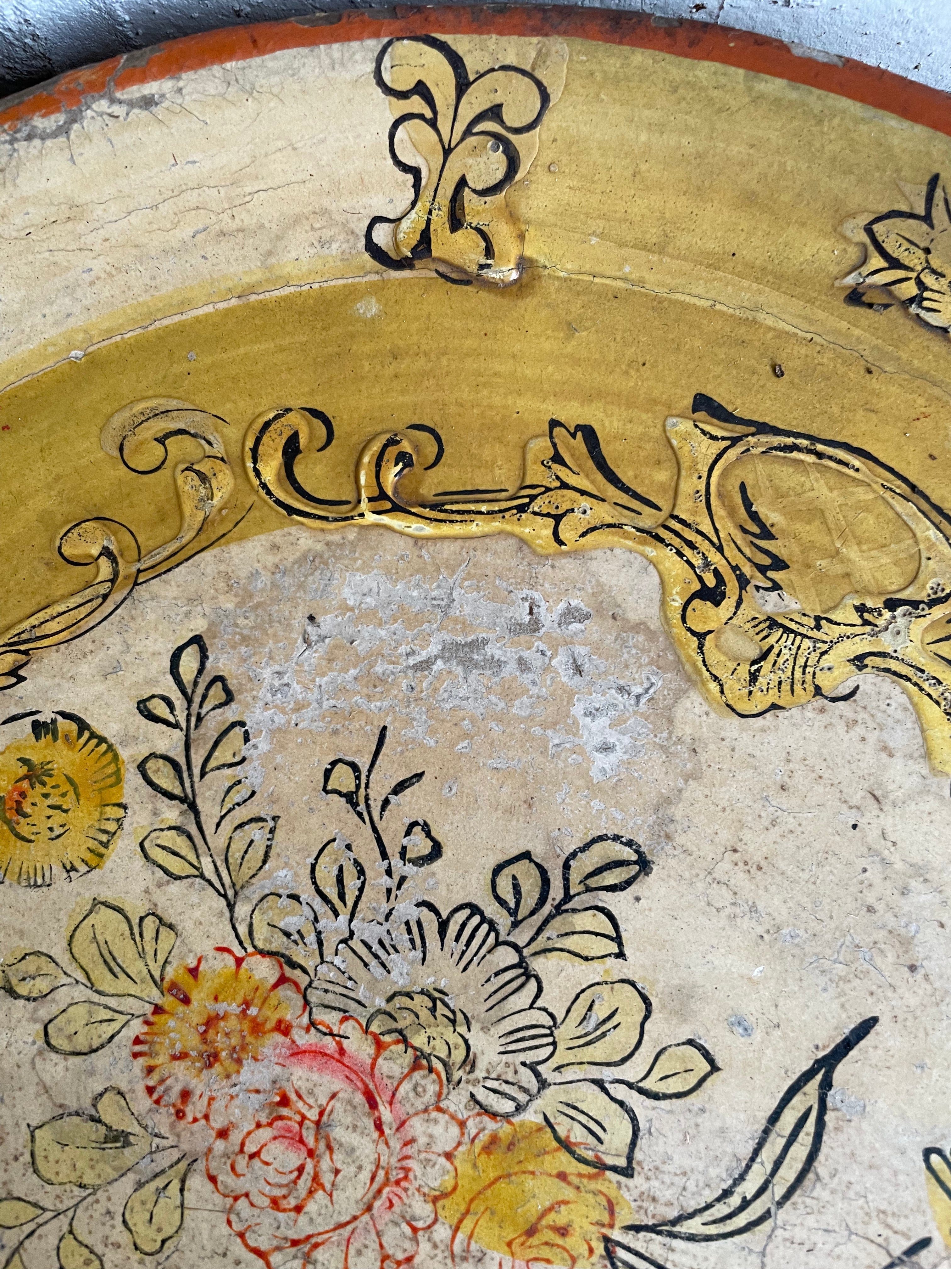 Hand-Painted Wood Tray