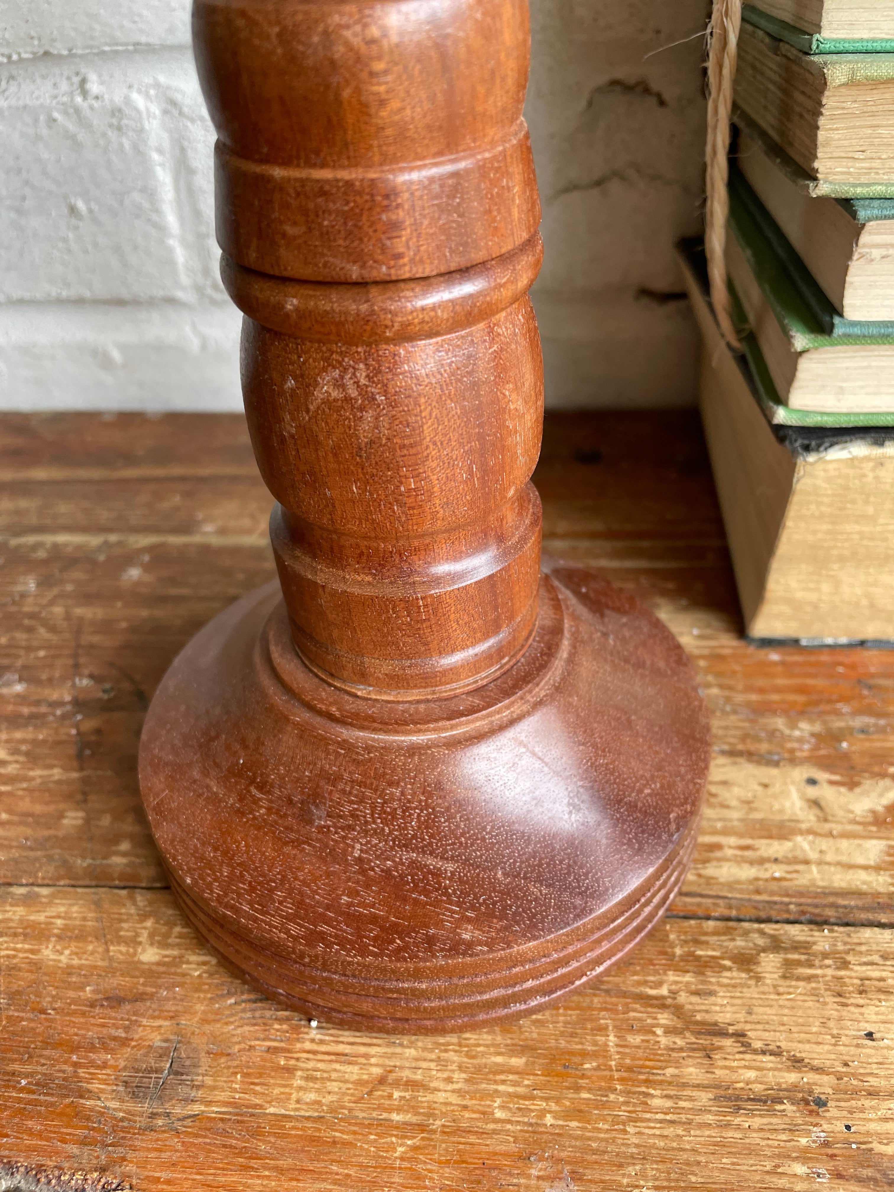 1940s Turned Wooden Candlestick with Brass Insert. Was £25 now £16.25 at checkout