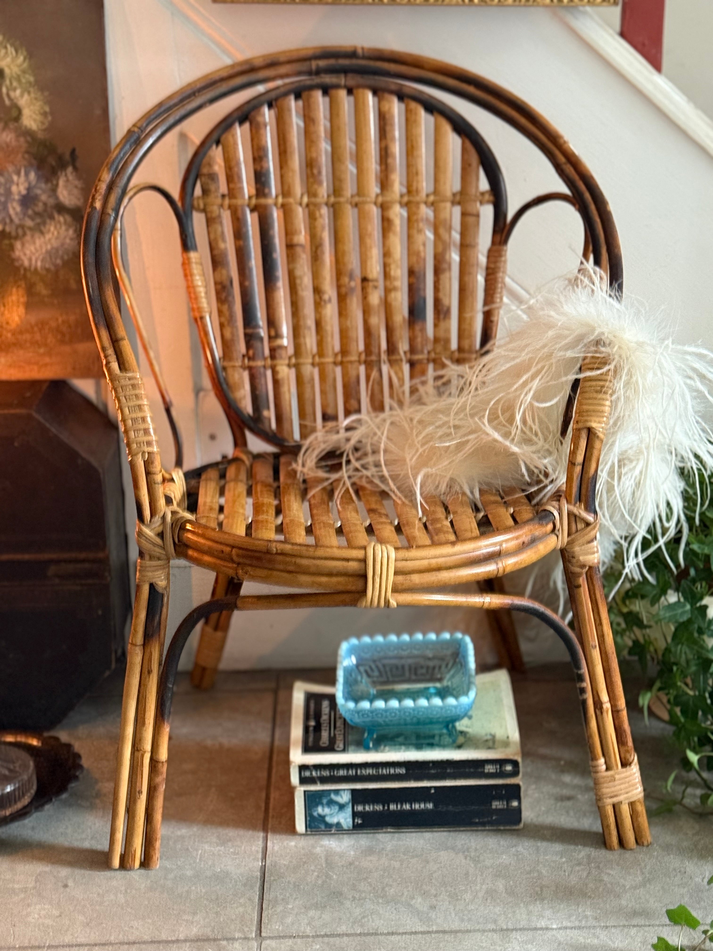 Circa 1890: Small Tiger Bamboo Chair