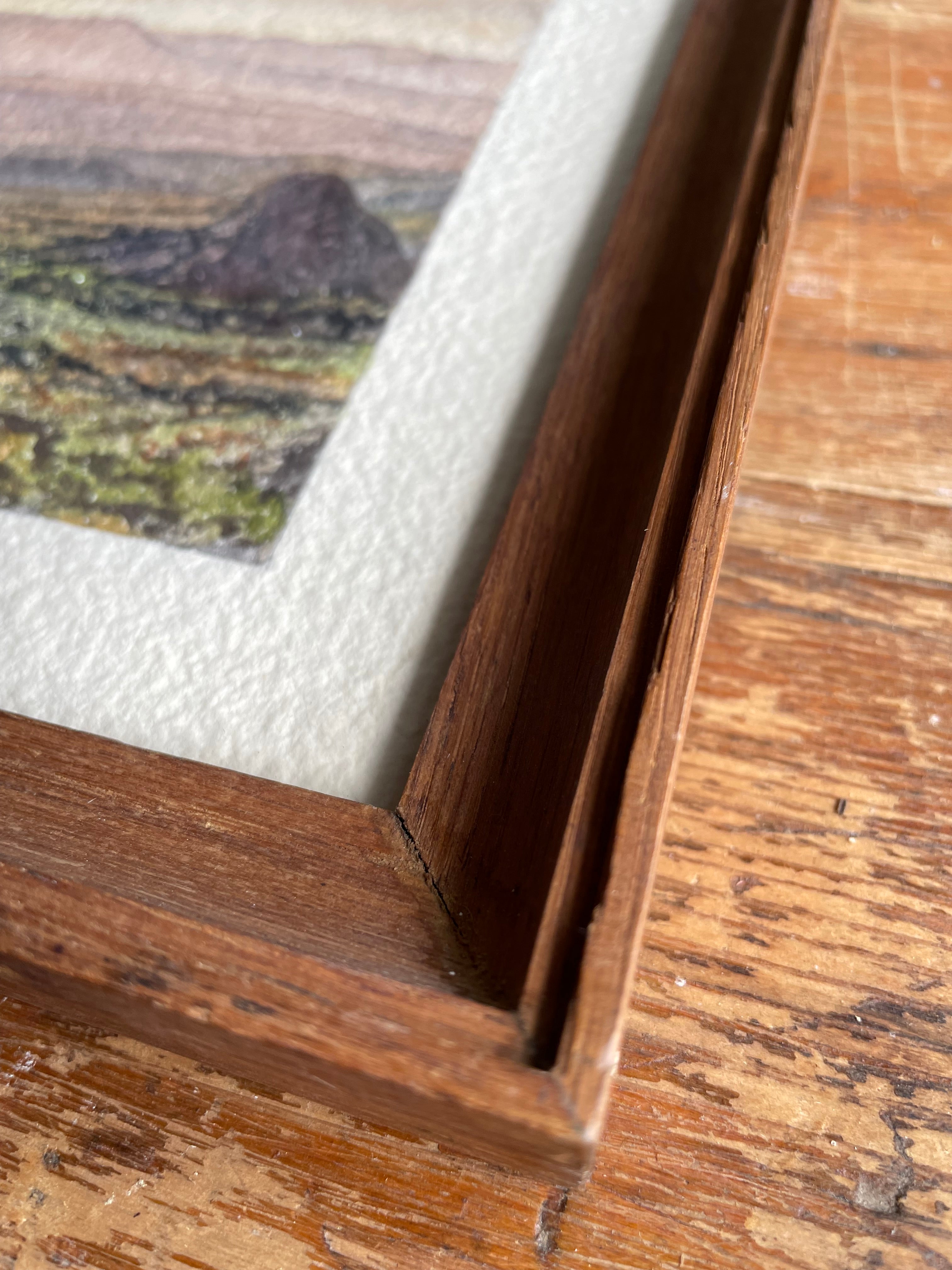 Sweeping Landscape: Signed Watercolour with Wooden Frame