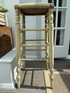 Very Tall Rustic French Antique Stool