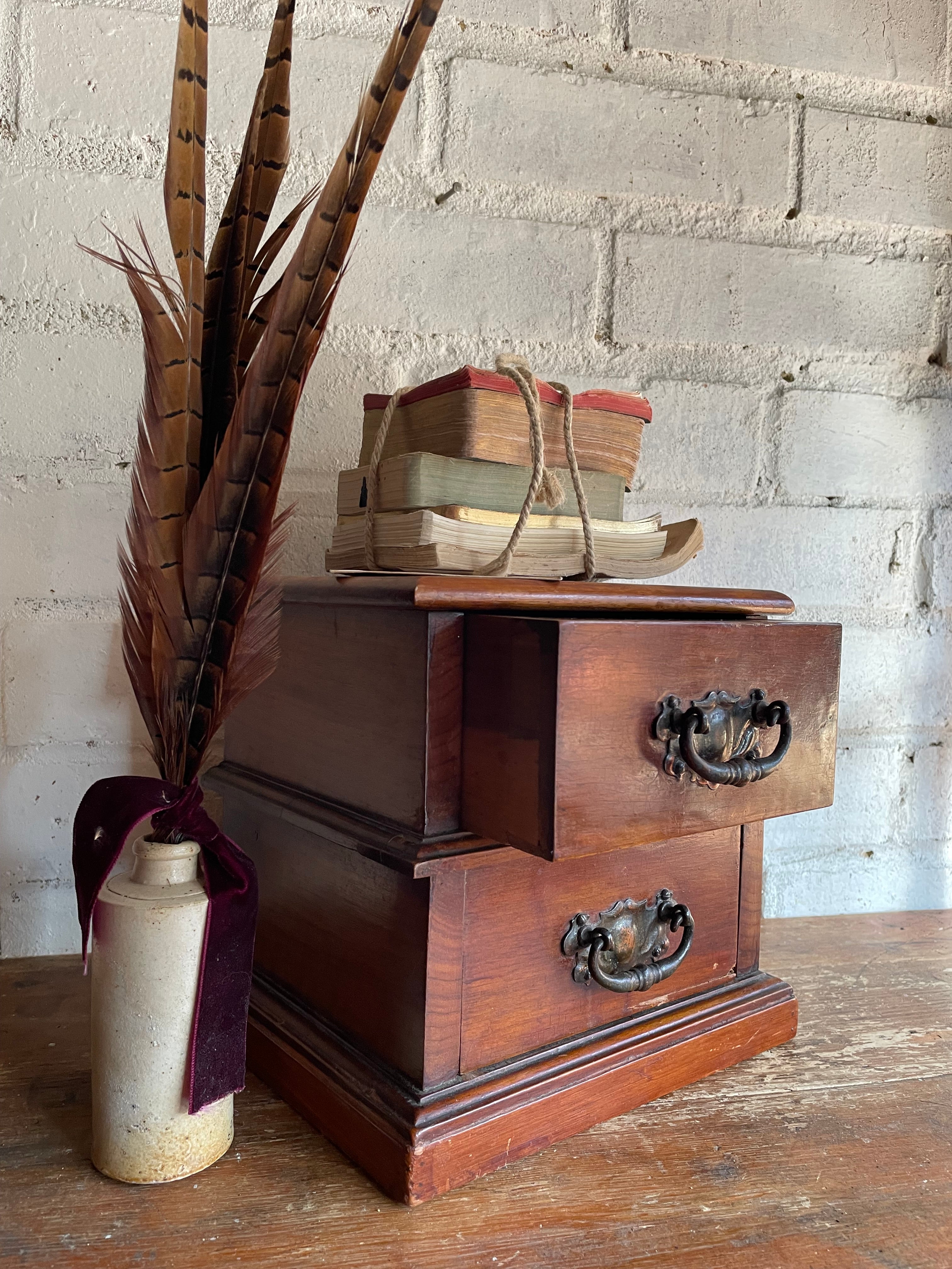 Victorian Mini Drawers with Original Faded Copper Handles