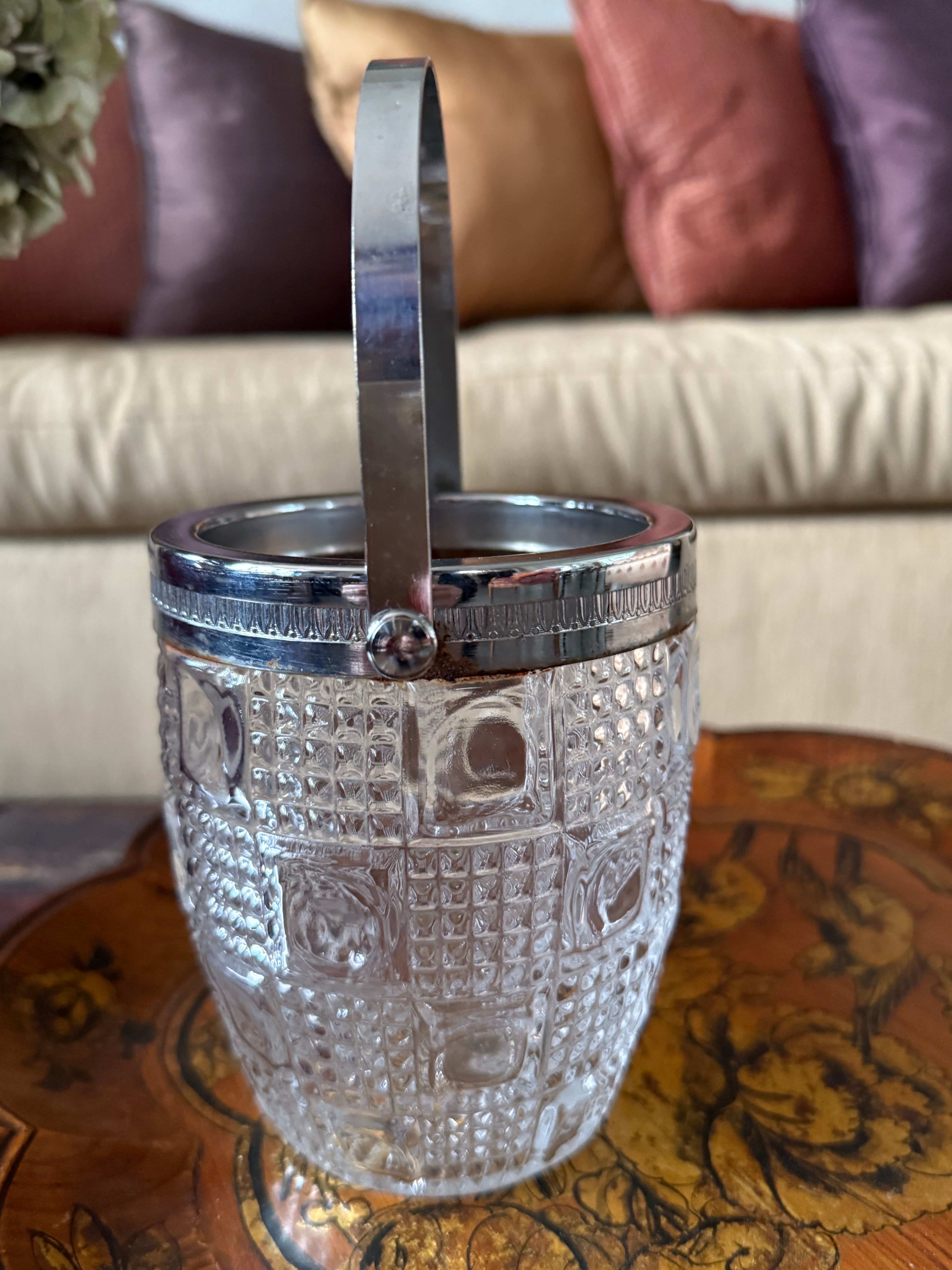 1930s French Glass Ice Bucket