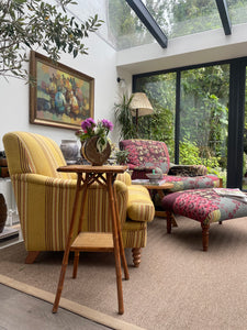 Mid 20th-Century Woven Cane & Bamboo Table