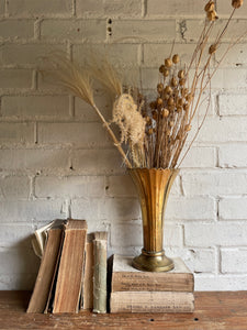 Art Deco Fluted Brass Vase