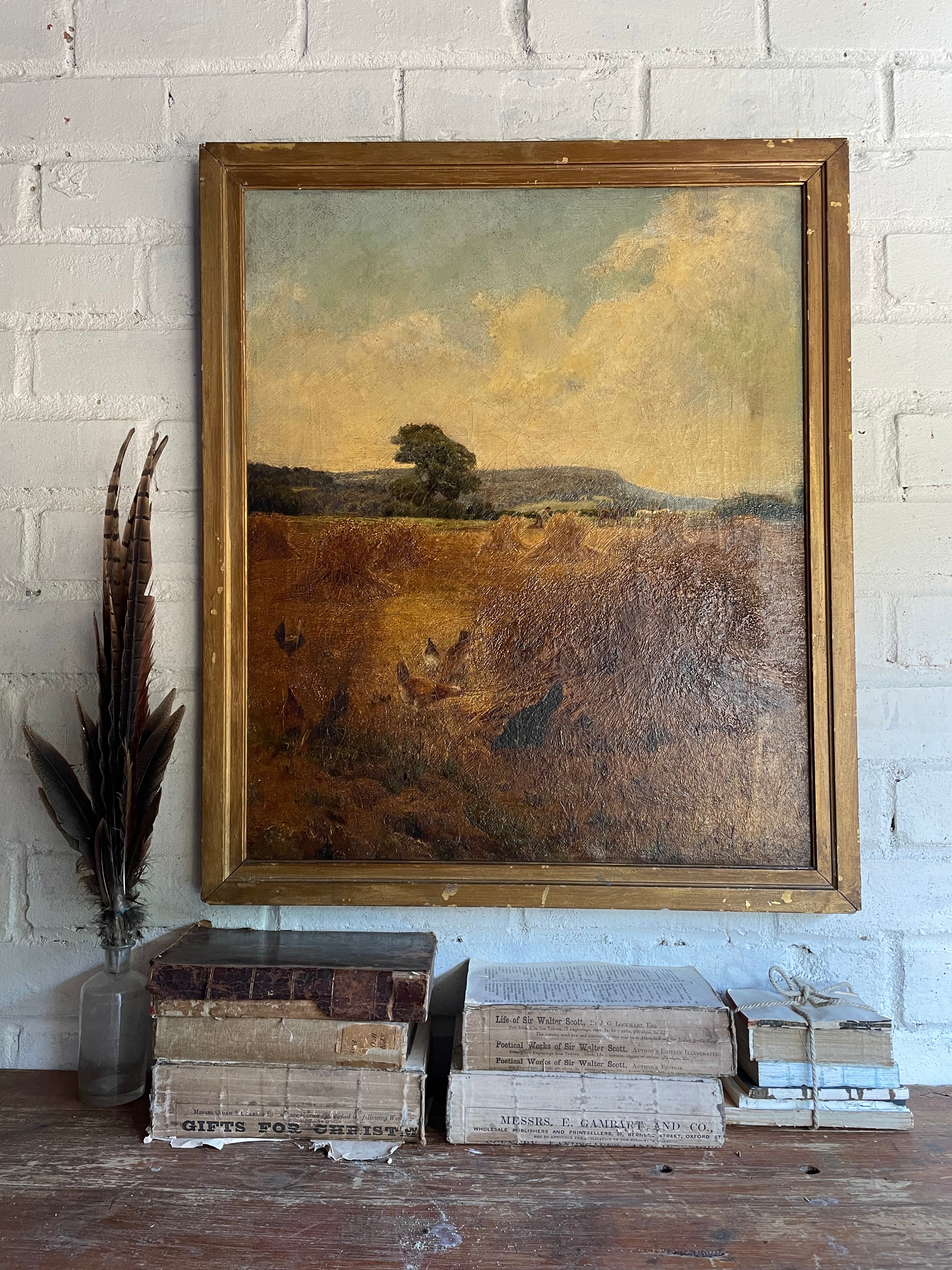 1887 Signed Oil on Canvas “The Harvest”
