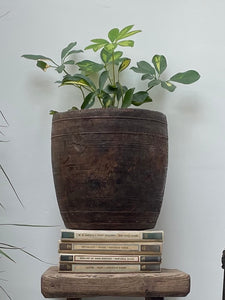 19th Century Hand-Carved Large Grain Pot