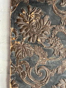 Timeworn Interior Decorators Sample Panel with Victorian Lincrusta Wallcovering