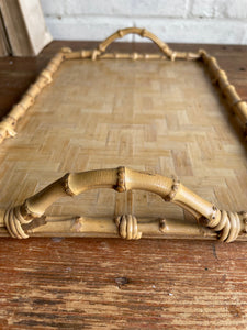 French Bamboo Marquetry Tray