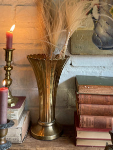 Art Deco Fluted Brass Vase