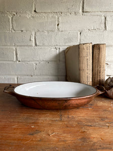 Enamel and Copper Serving Dish