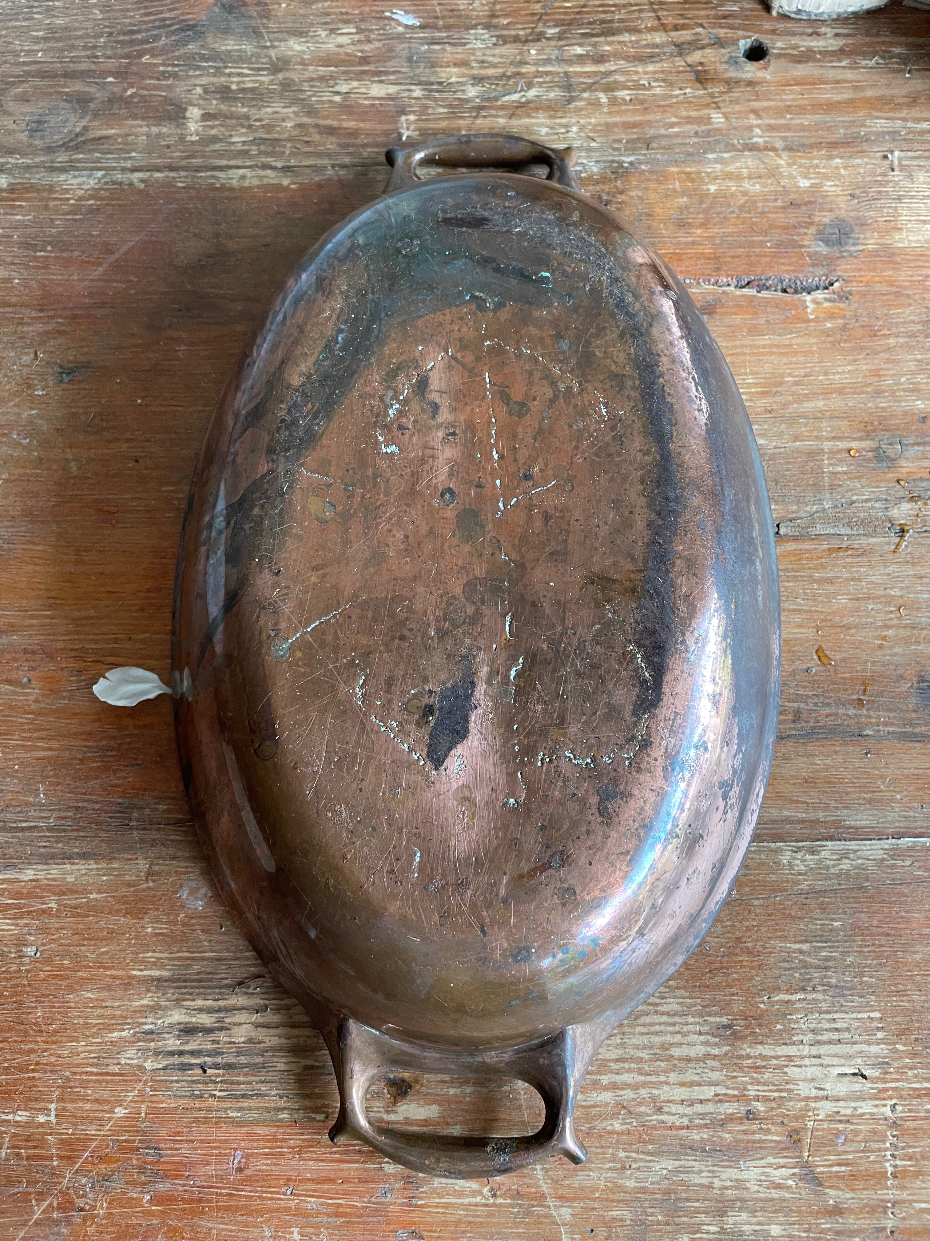 Enamel and Copper Serving Dish
