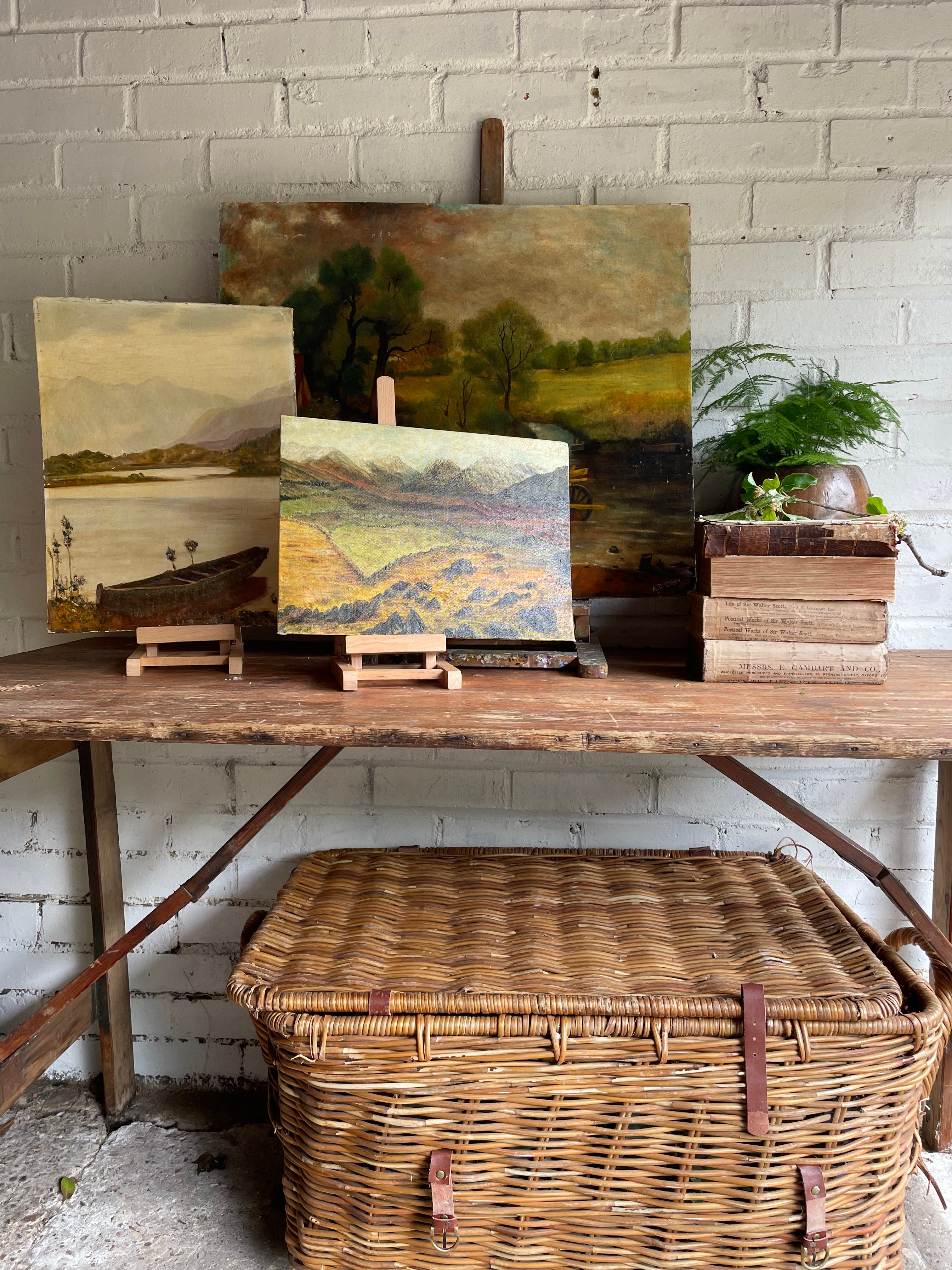 Crossing the River: Large Oil on Board