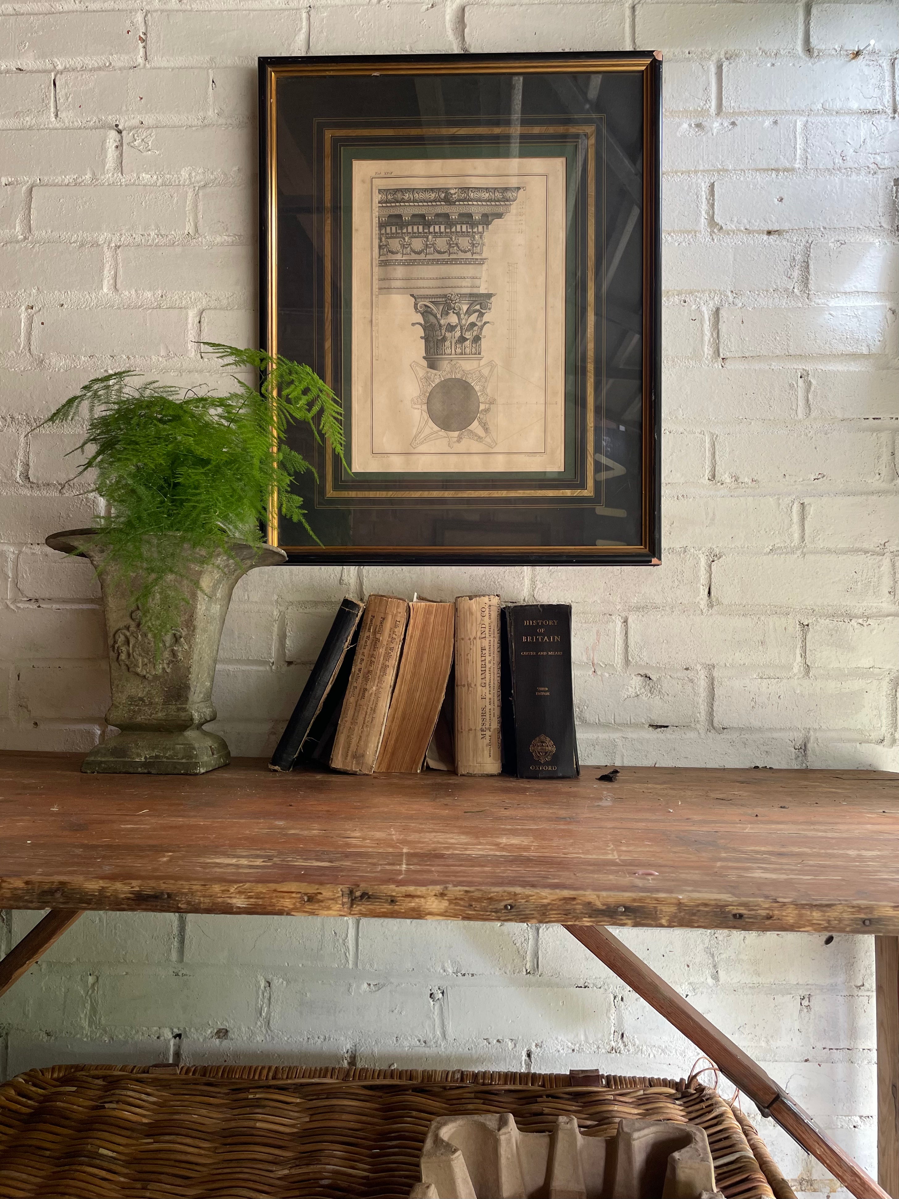 Antique Engraving of Architectural & Ornamental Detail