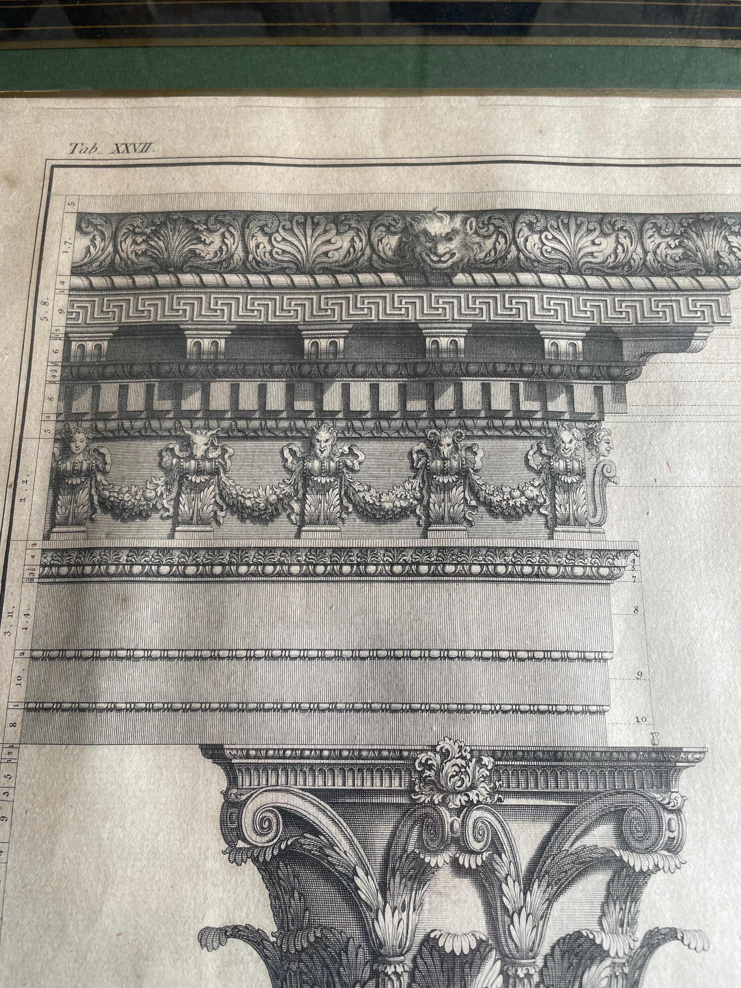 Antique Engraving of Architectural & Ornamental Detail
