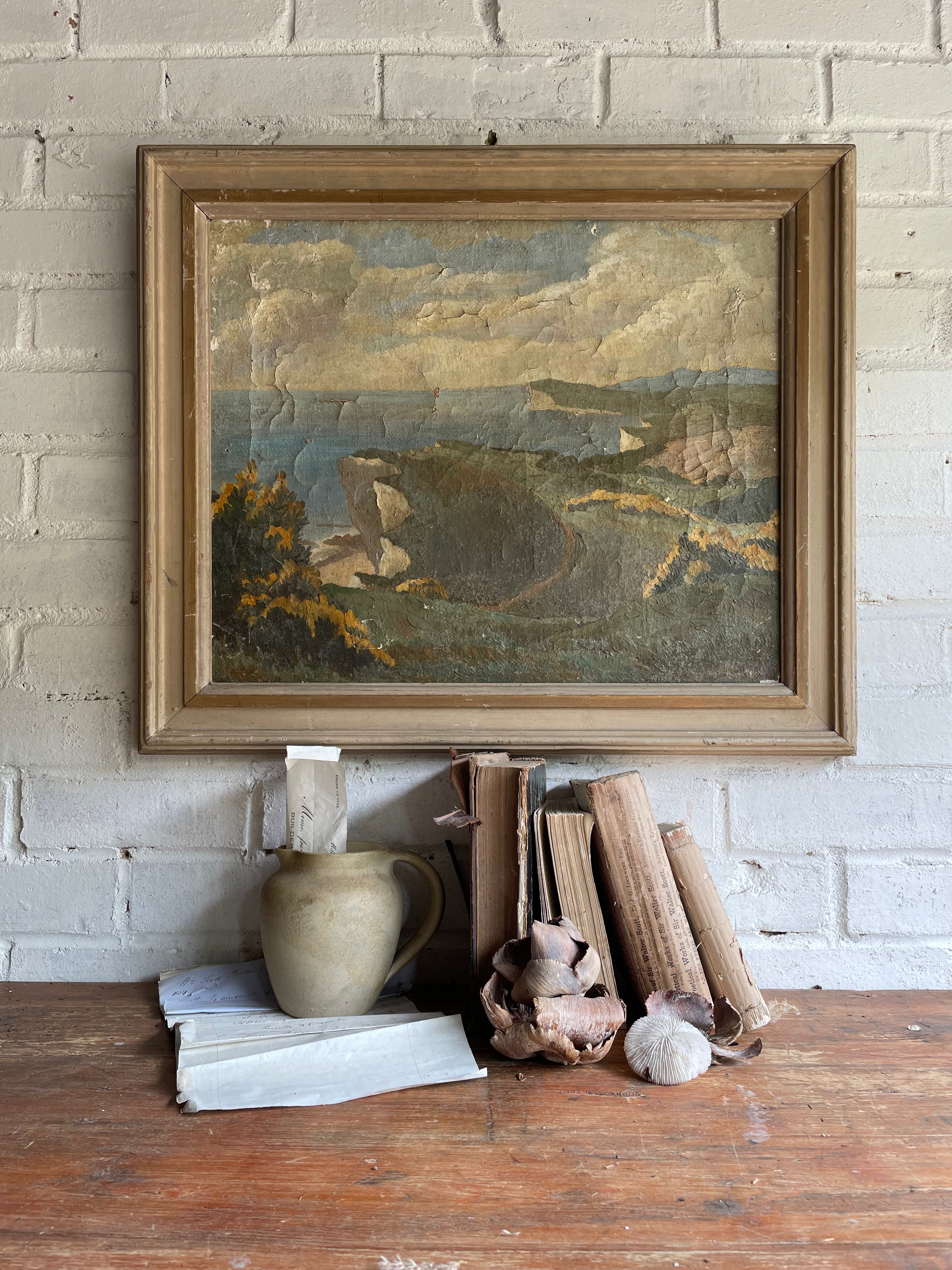 Atmospheric Antique Seascape Painting