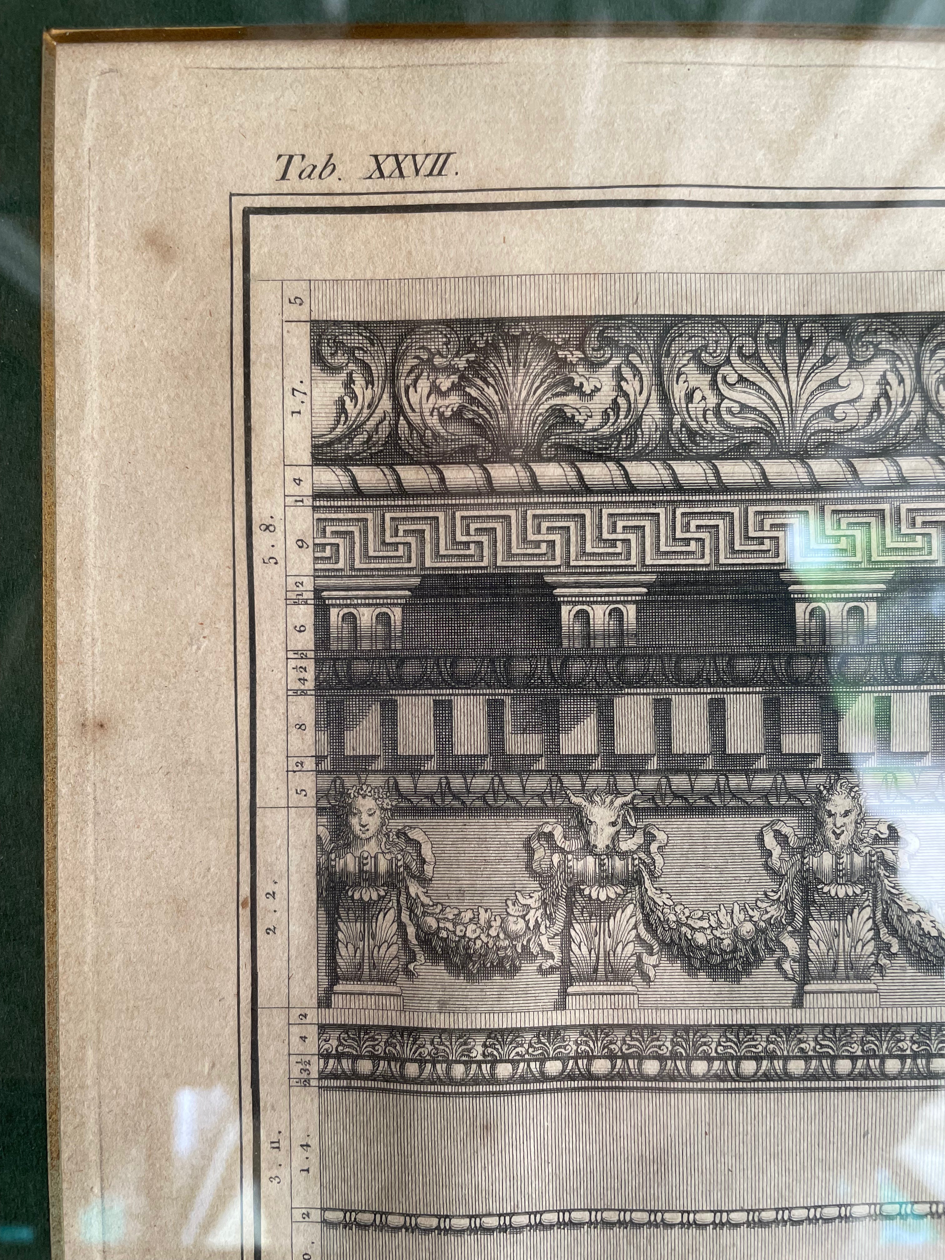 Antique Engraving of Architectural & Ornamental Detail