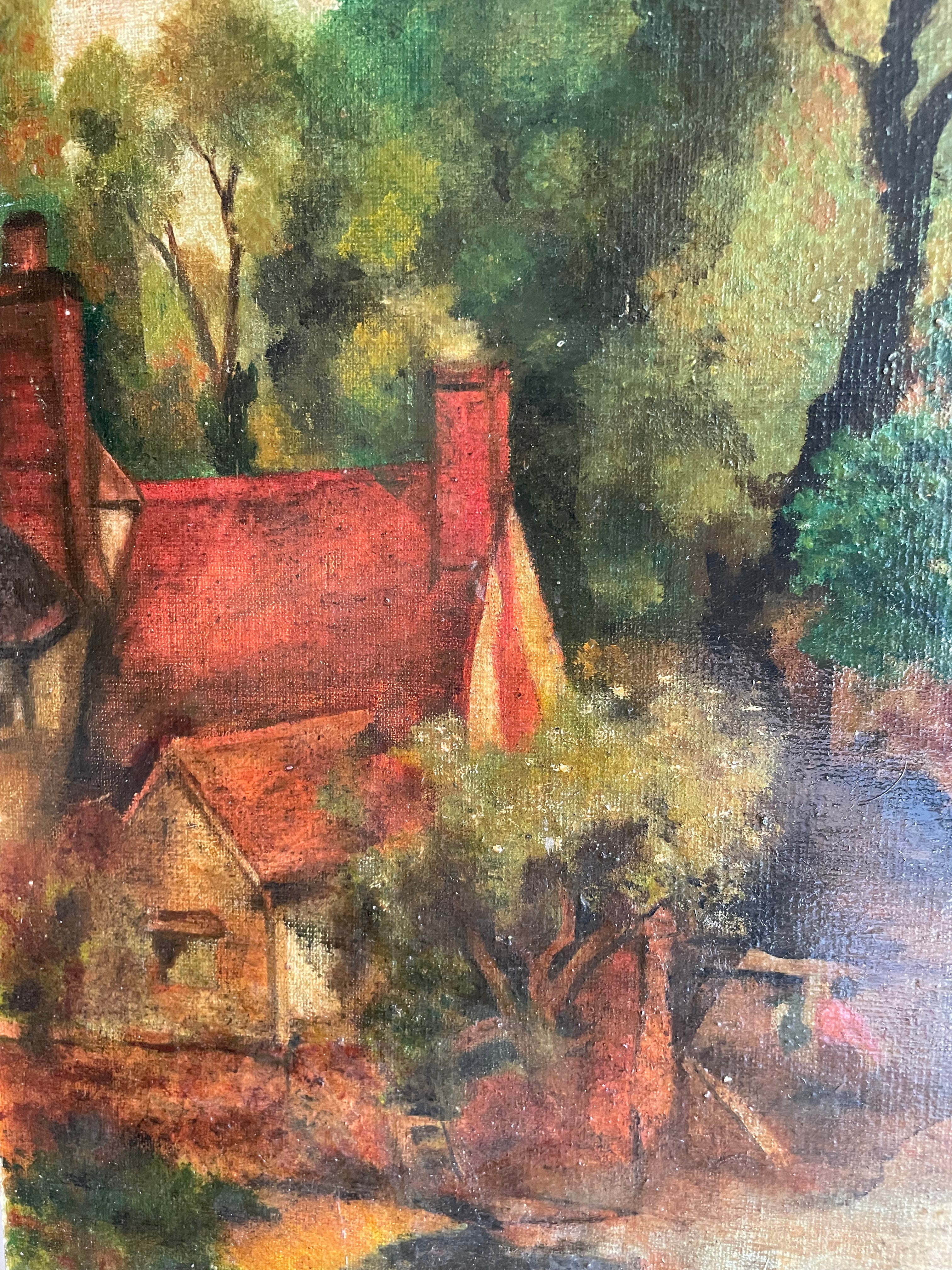 Crossing the River: Large Oil on Board