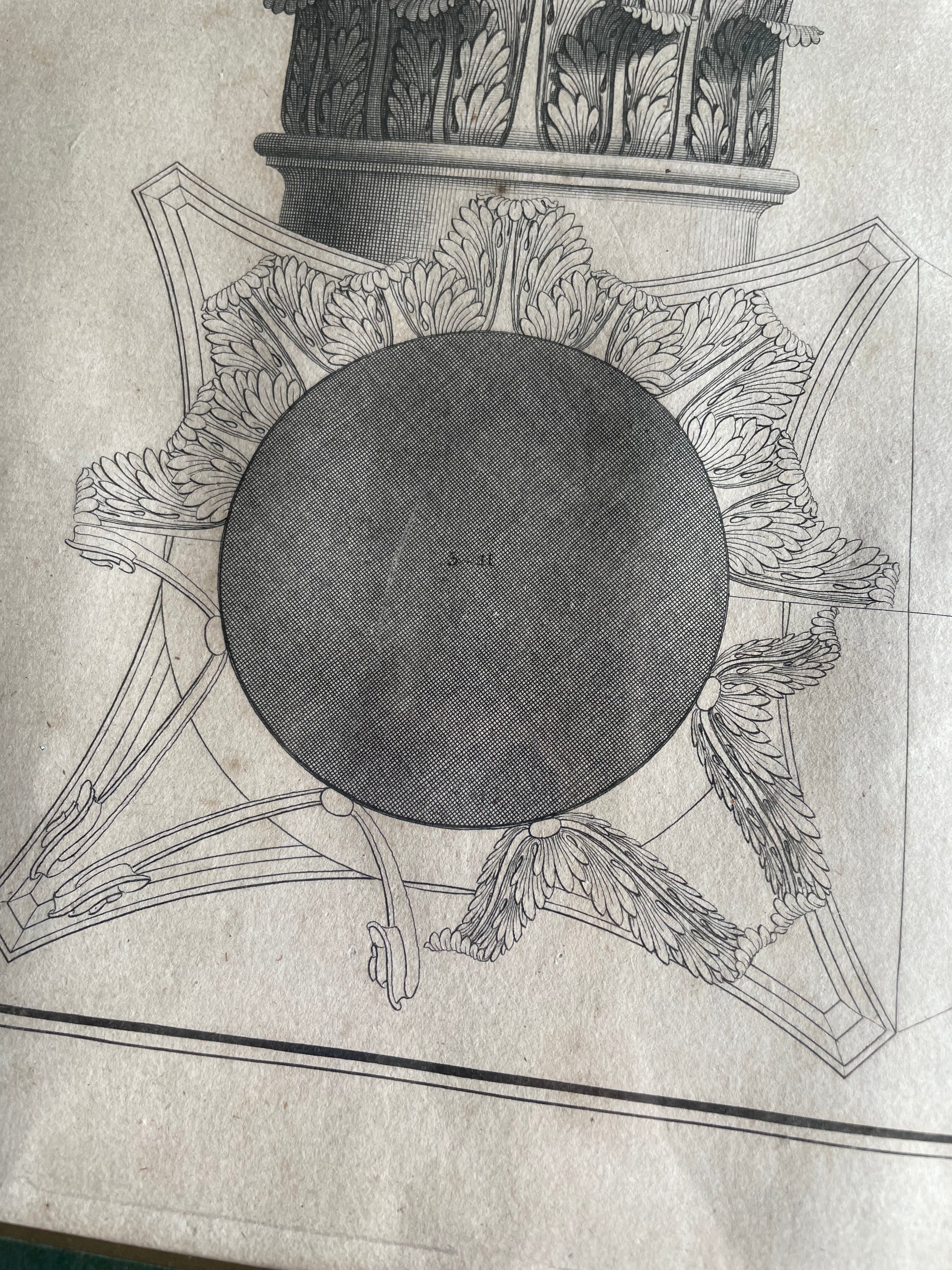 Antique Engraving of Architectural & Ornamental Detail