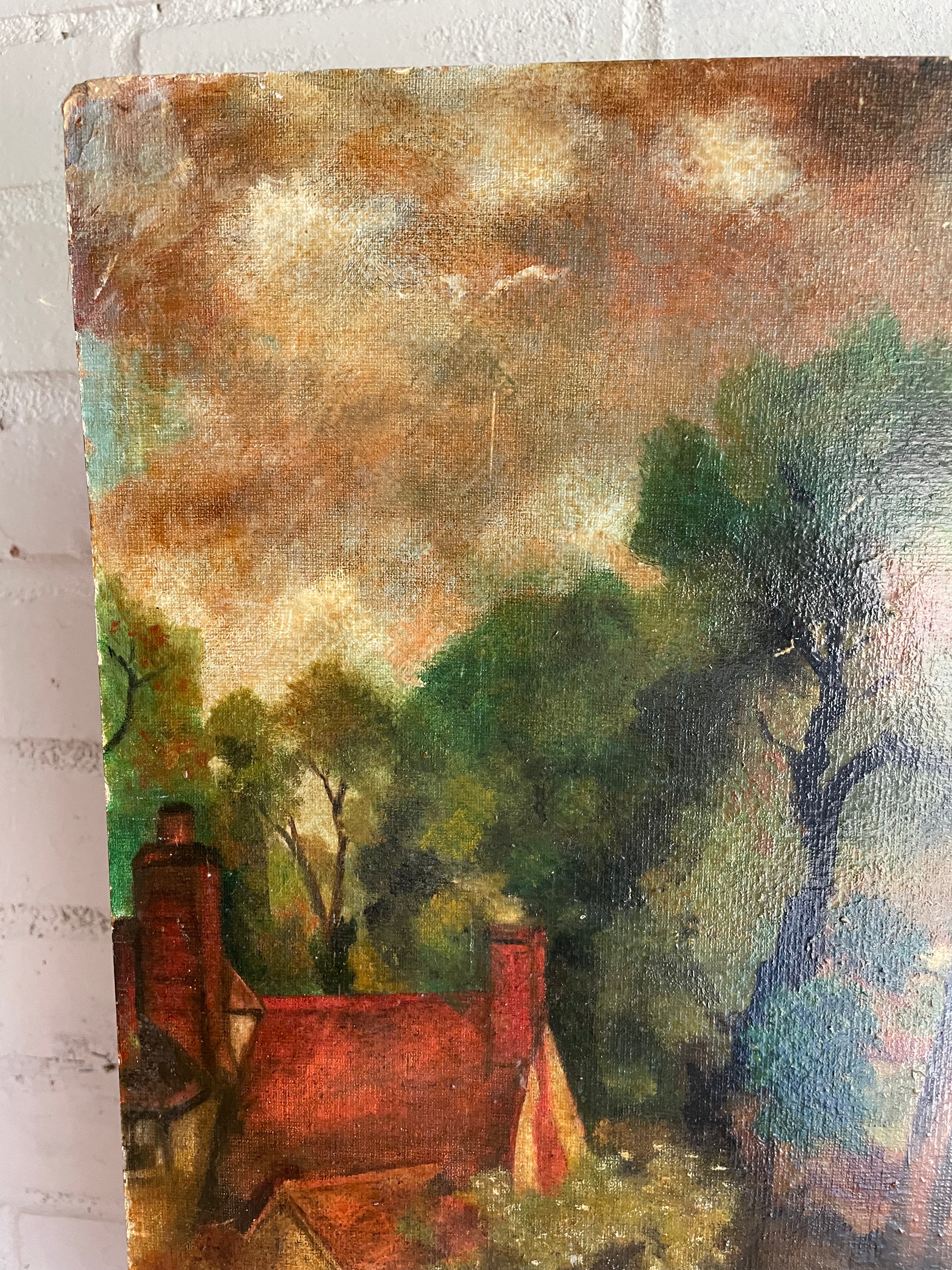 Crossing the River: Large Oil on Board