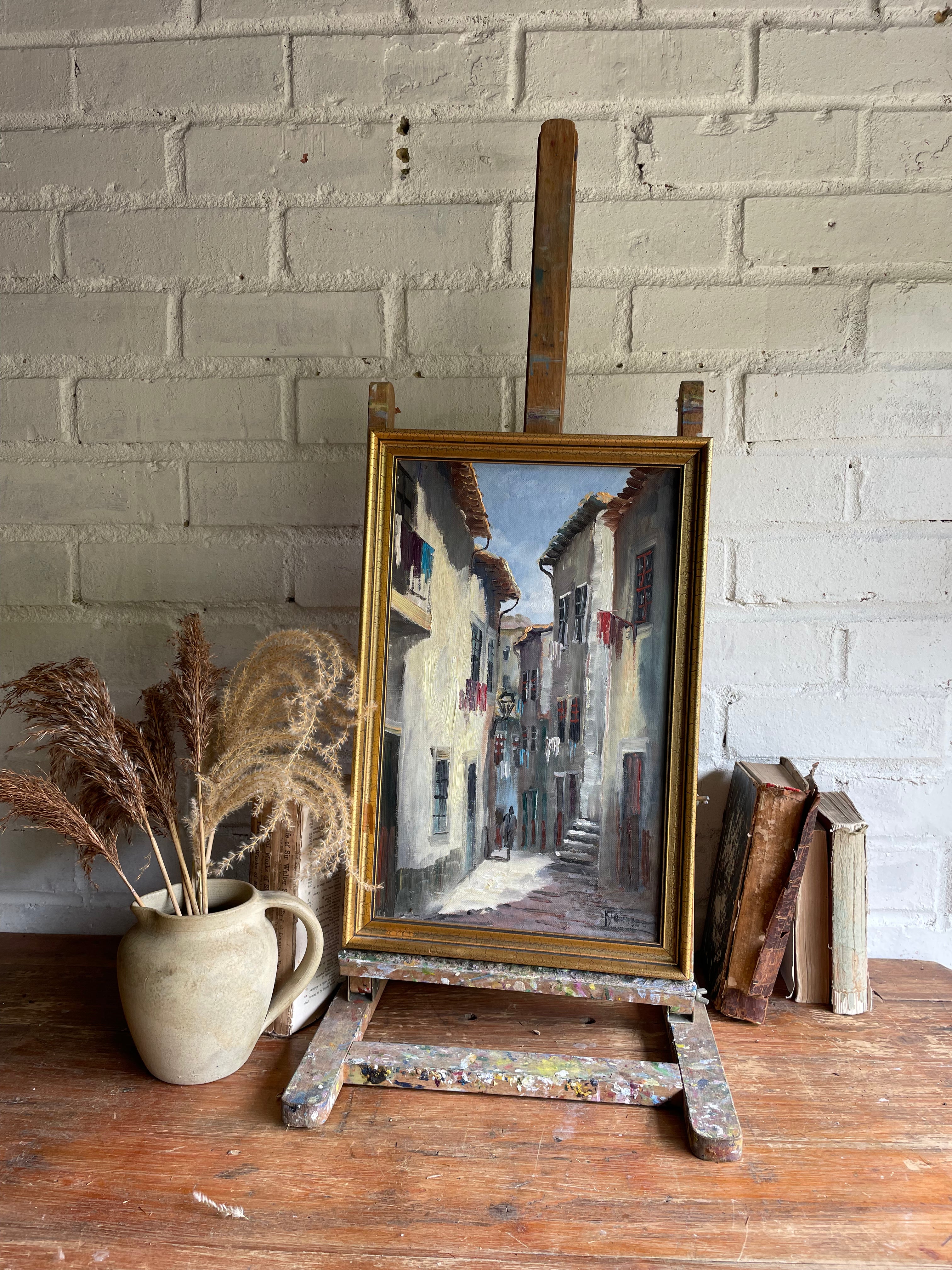 Street Scene: Oil on Canvas