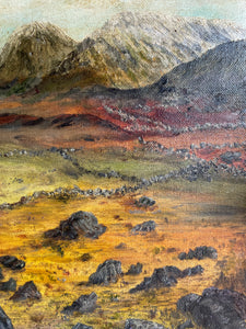 Mountains and Sky: Small Oil Painting on Board