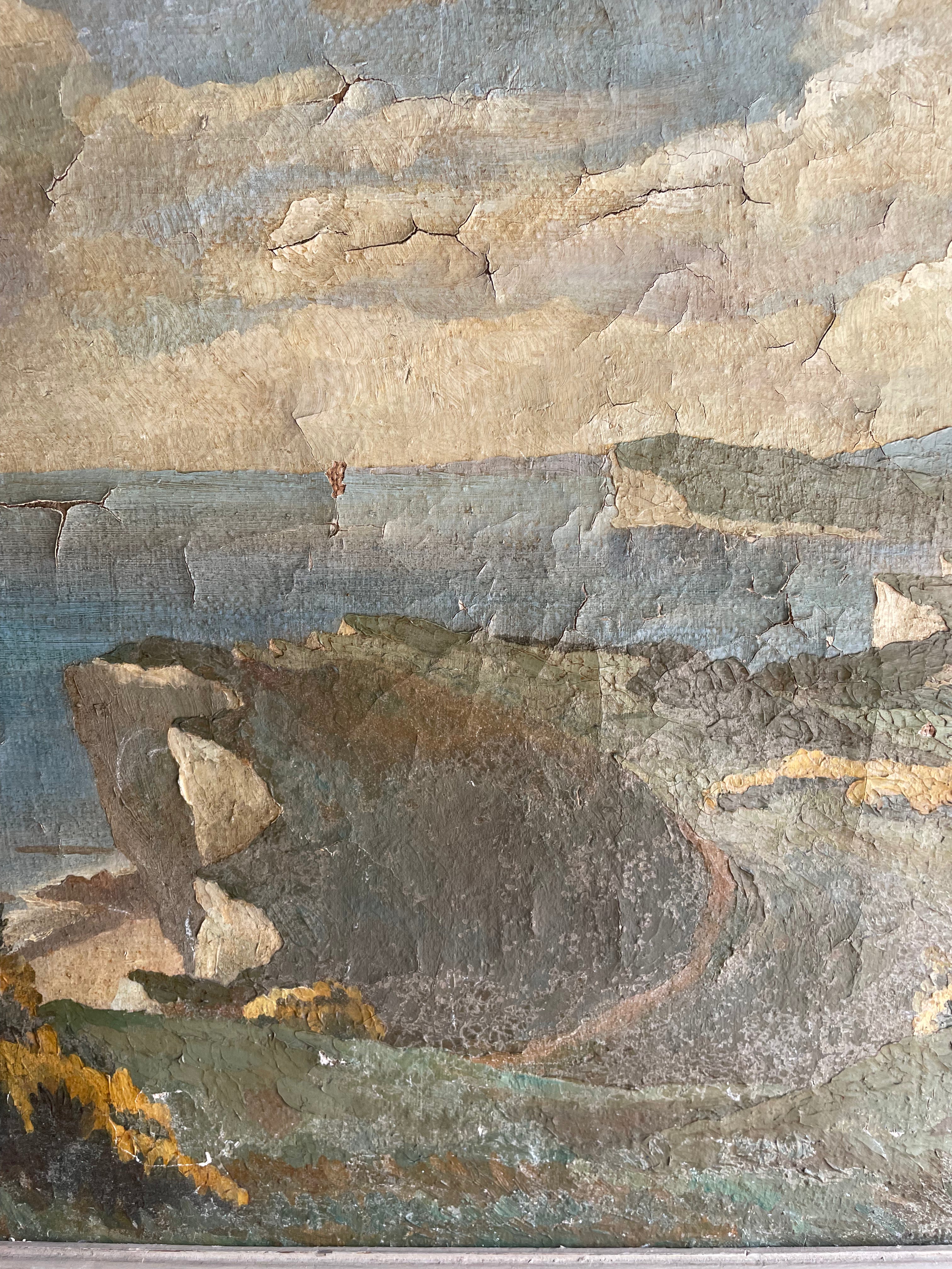 Atmospheric Antique Seascape Painting