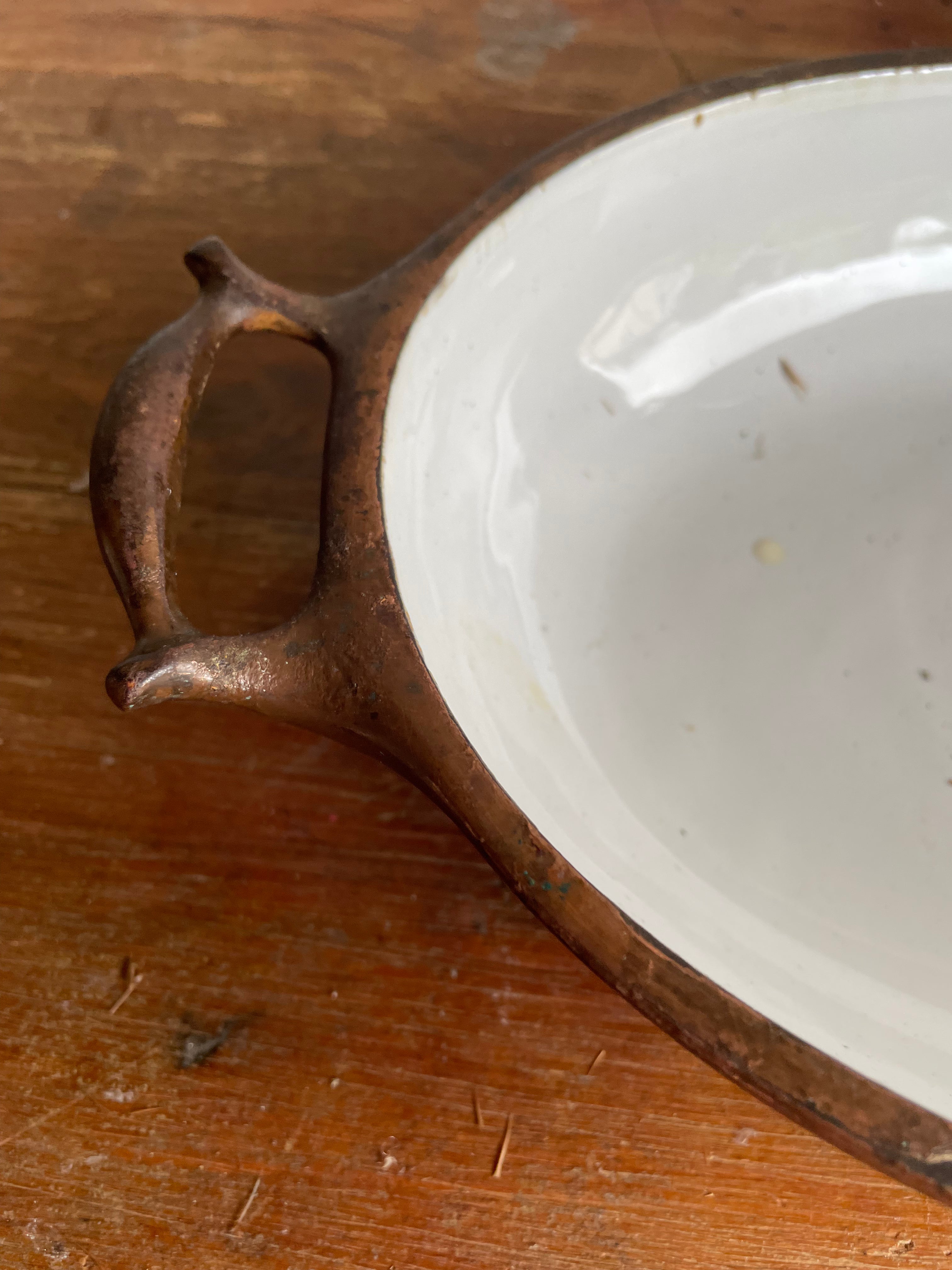 Enamel and Copper Serving Dish