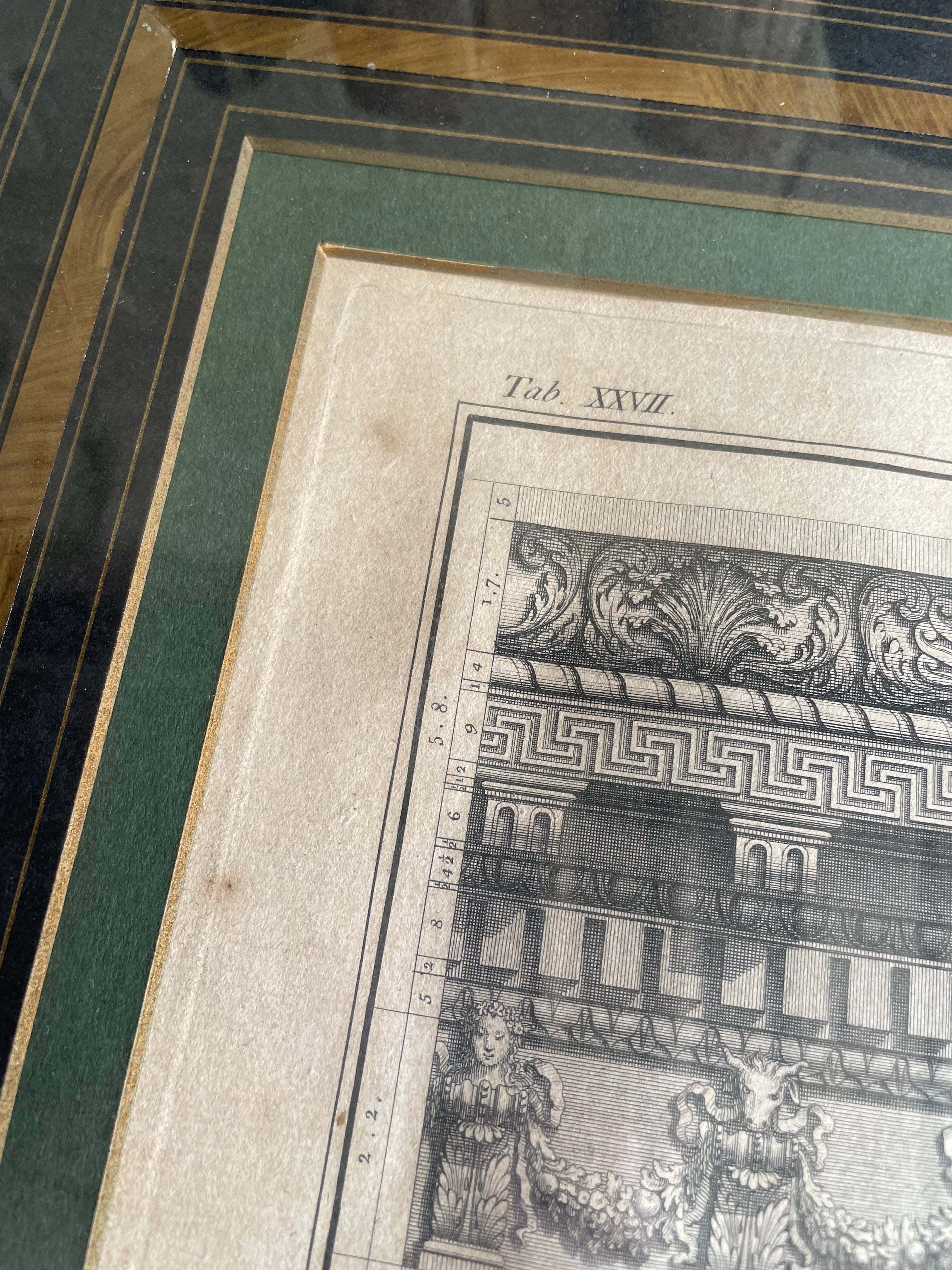 Antique Engraving of Architectural & Ornamental Detail