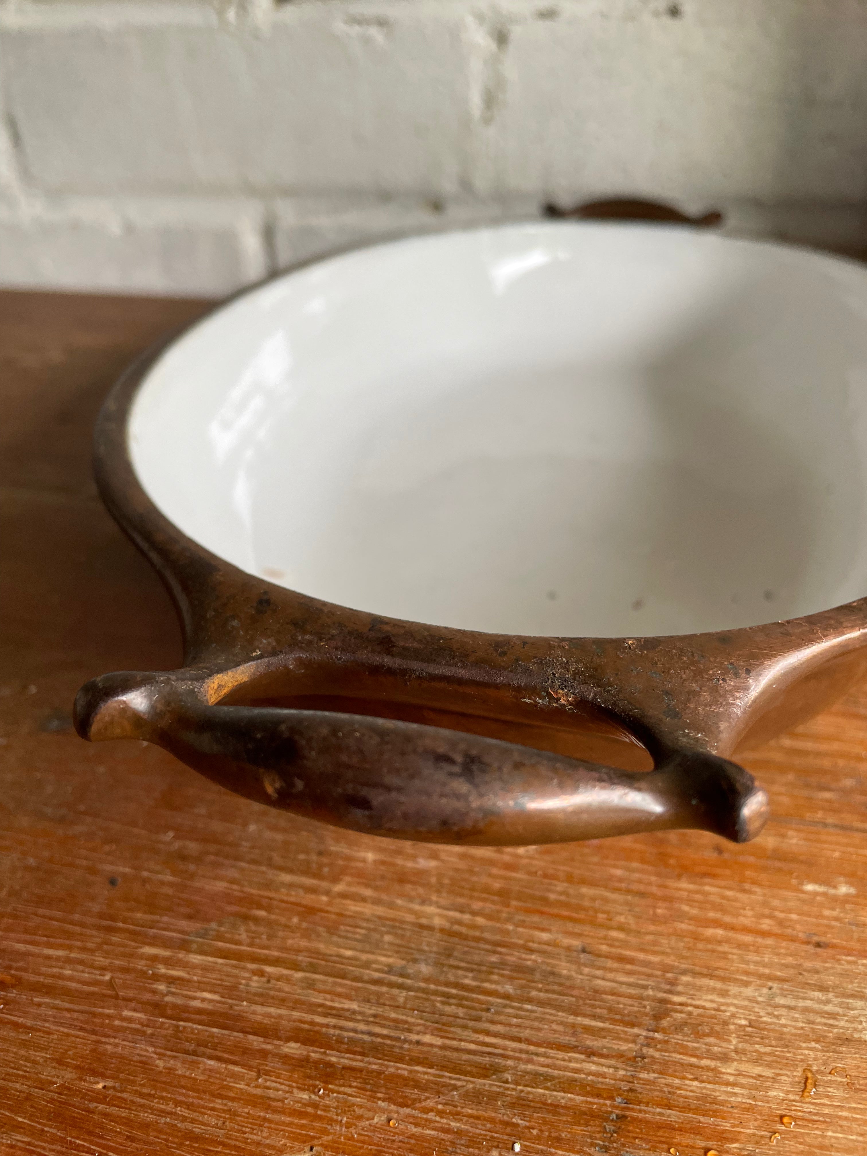 Enamel and Copper Serving Dish