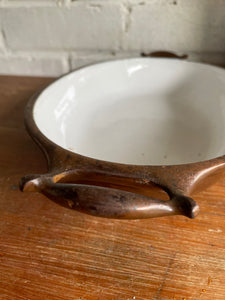 Enamel and Copper Serving Dish