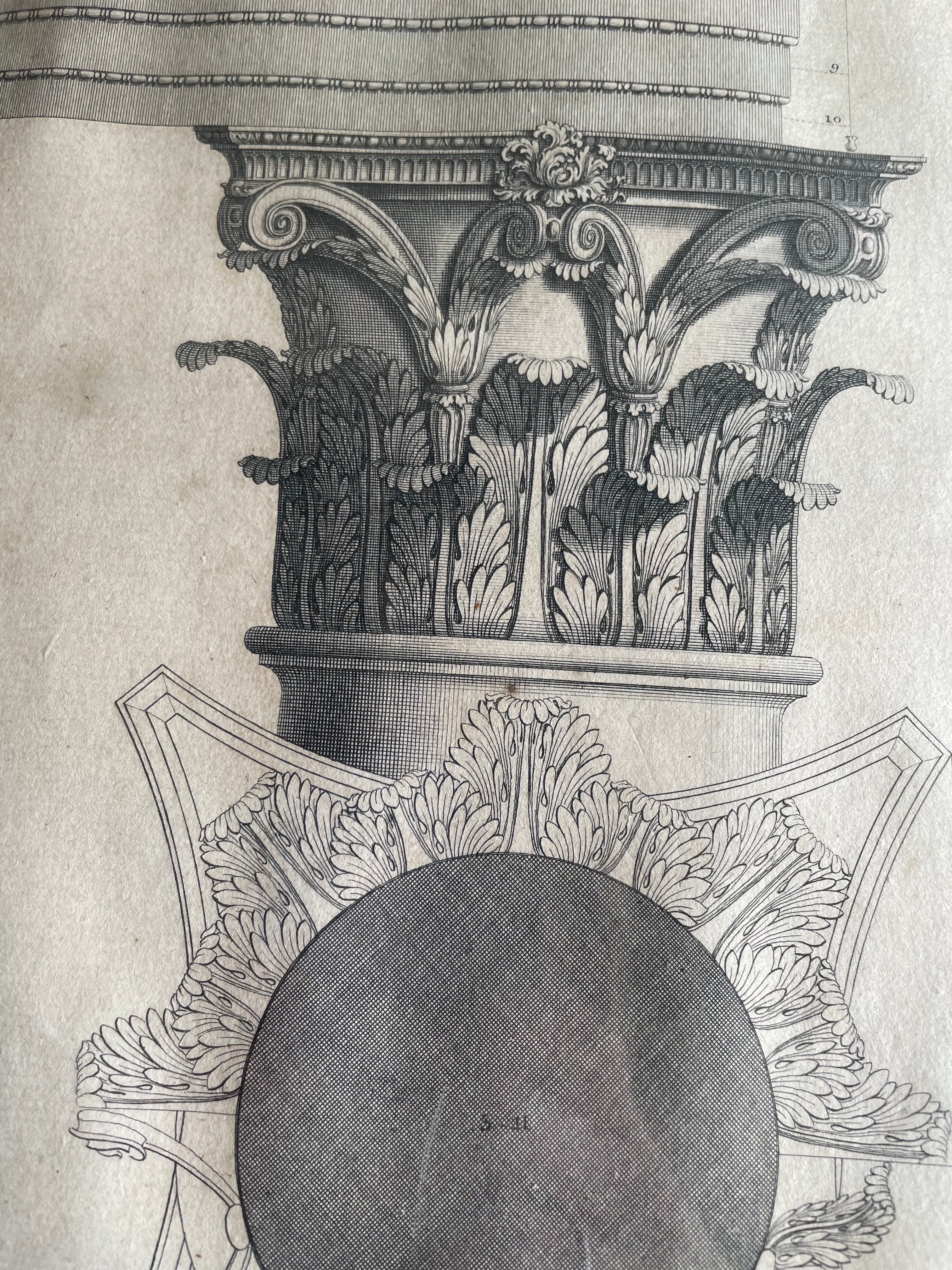 Antique Engraving of Architectural & Ornamental Detail