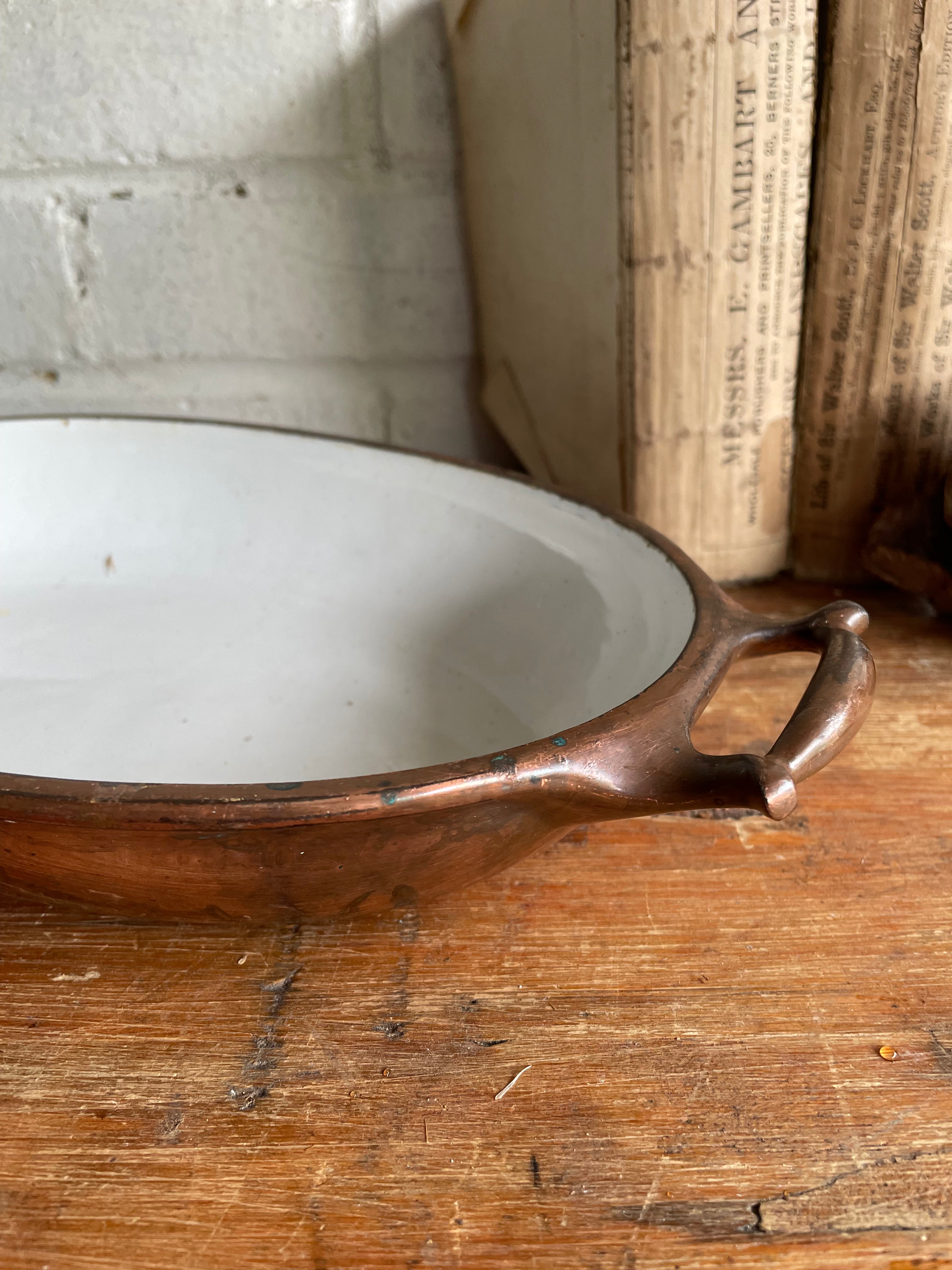 Enamel and Copper Serving Dish