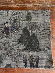 Antique Chinese Block Print Book with Embroidered Fabric Cover