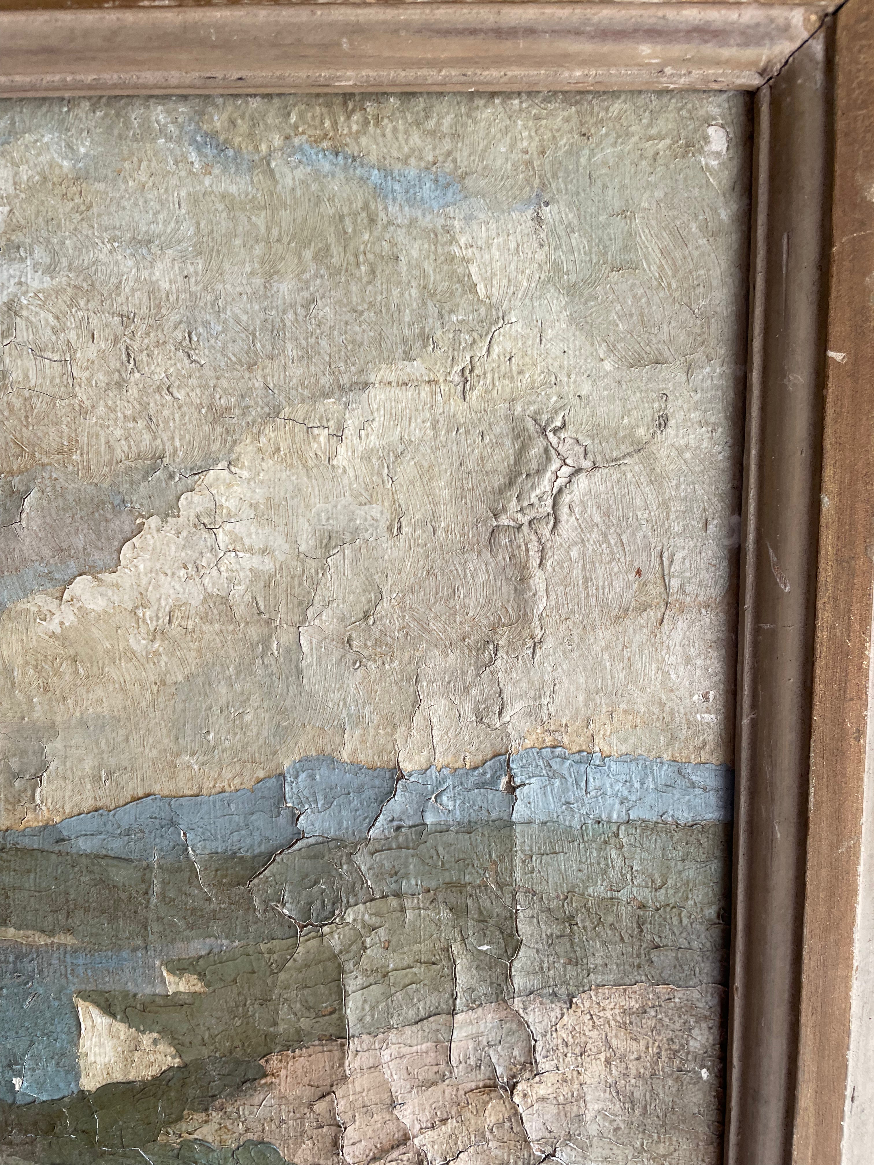 Atmospheric Antique Seascape Painting