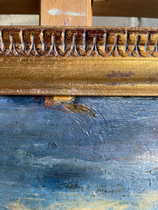 A Street Scene: French Expressionist Oil on Wood