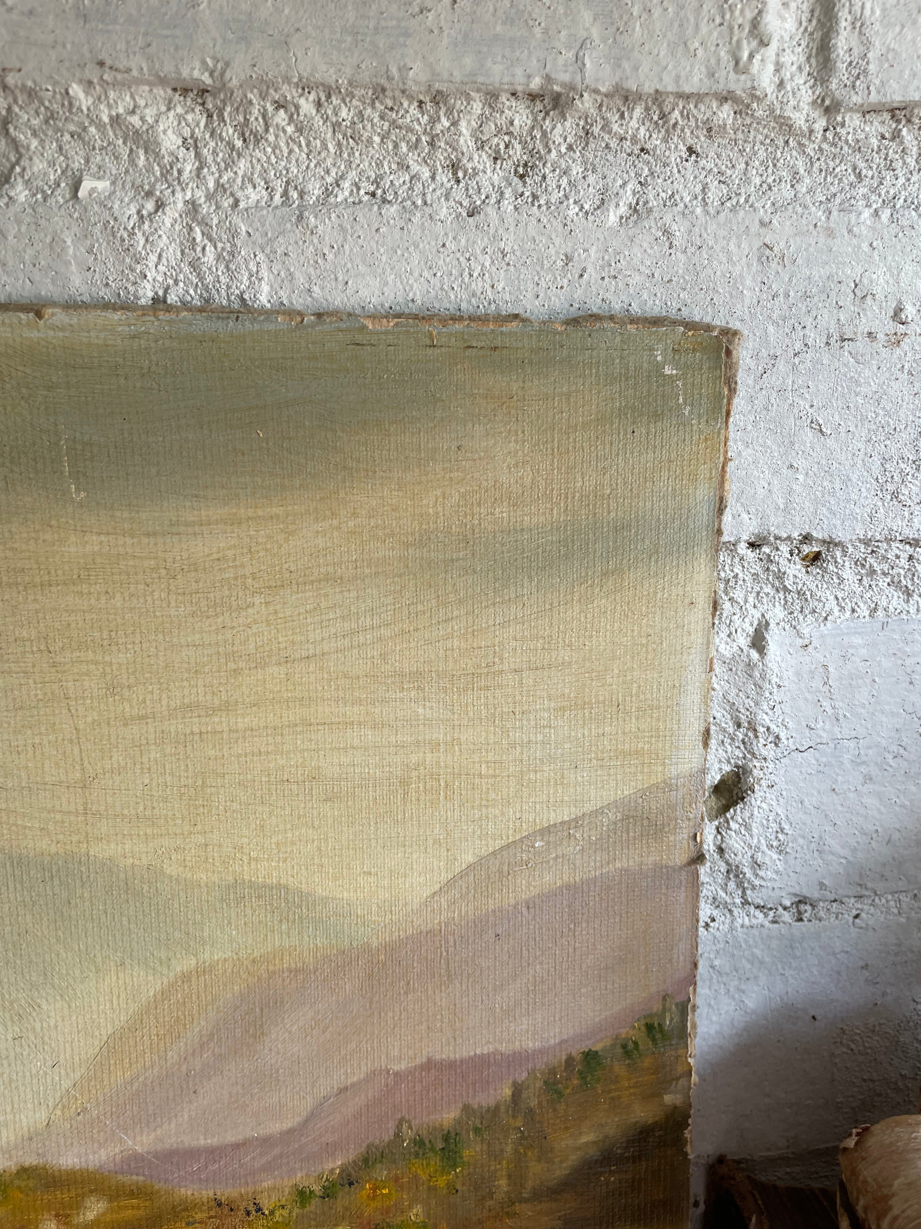 Boat and Lake: Oil on Board
