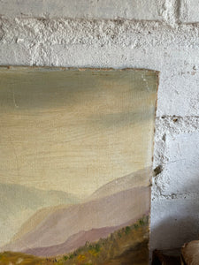 Boat and Lake: Oil on Board