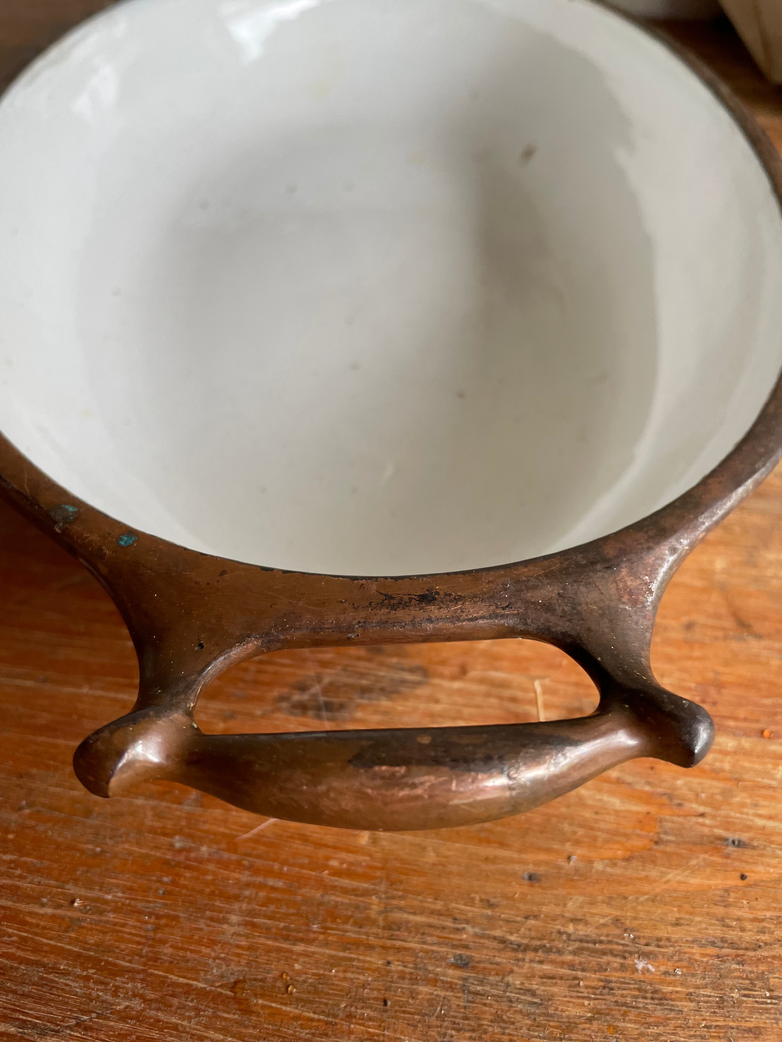 Enamel and Copper Serving Dish
