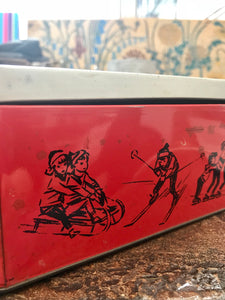 Vintage Biscuit Tin (Ski Imagery)
