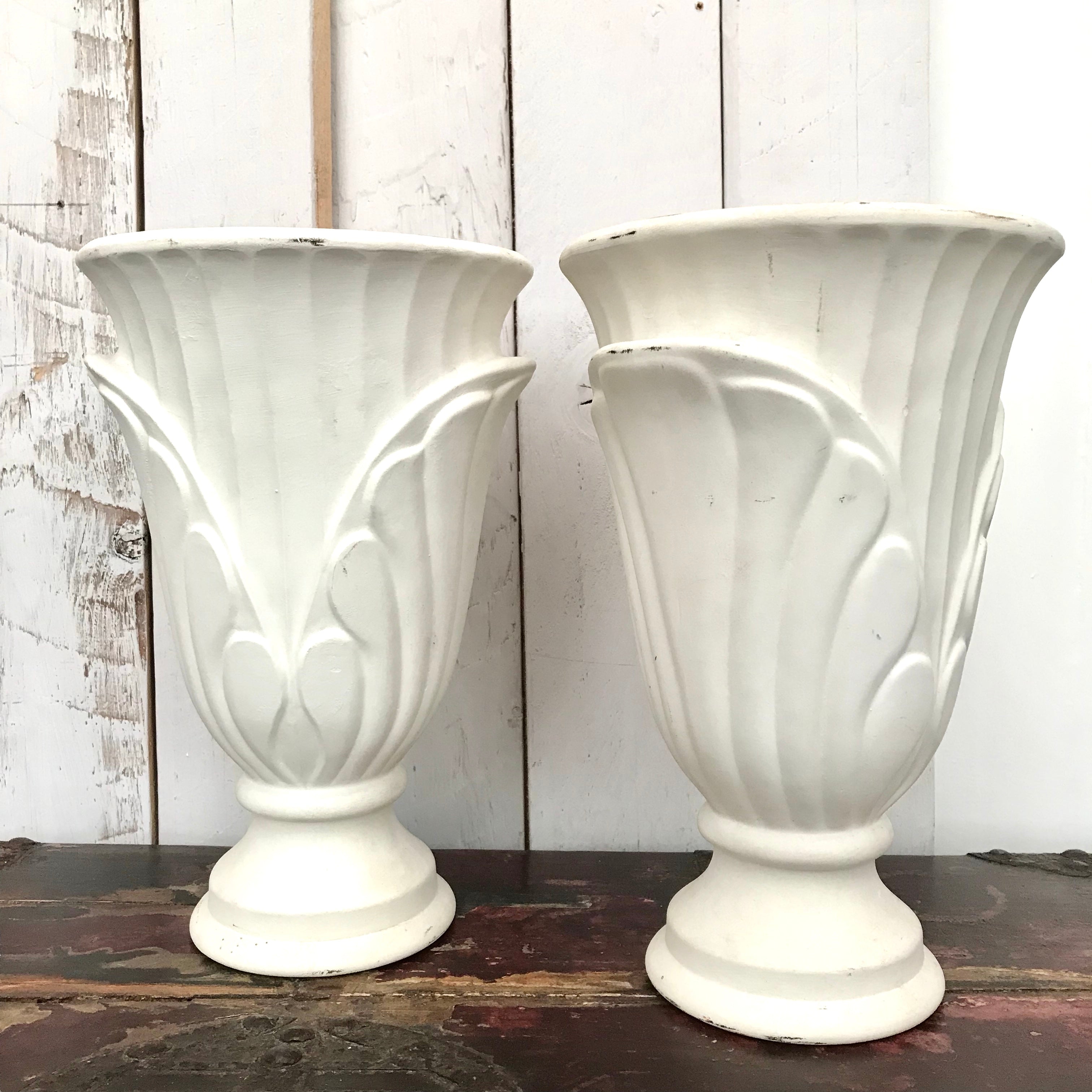 Pair of Bisque Urns