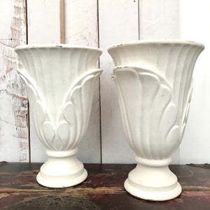 Pair of Bisque Urns