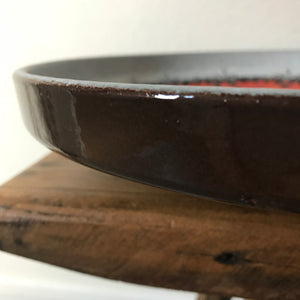 1970s West German Large Orange & Grey Decorative Plate