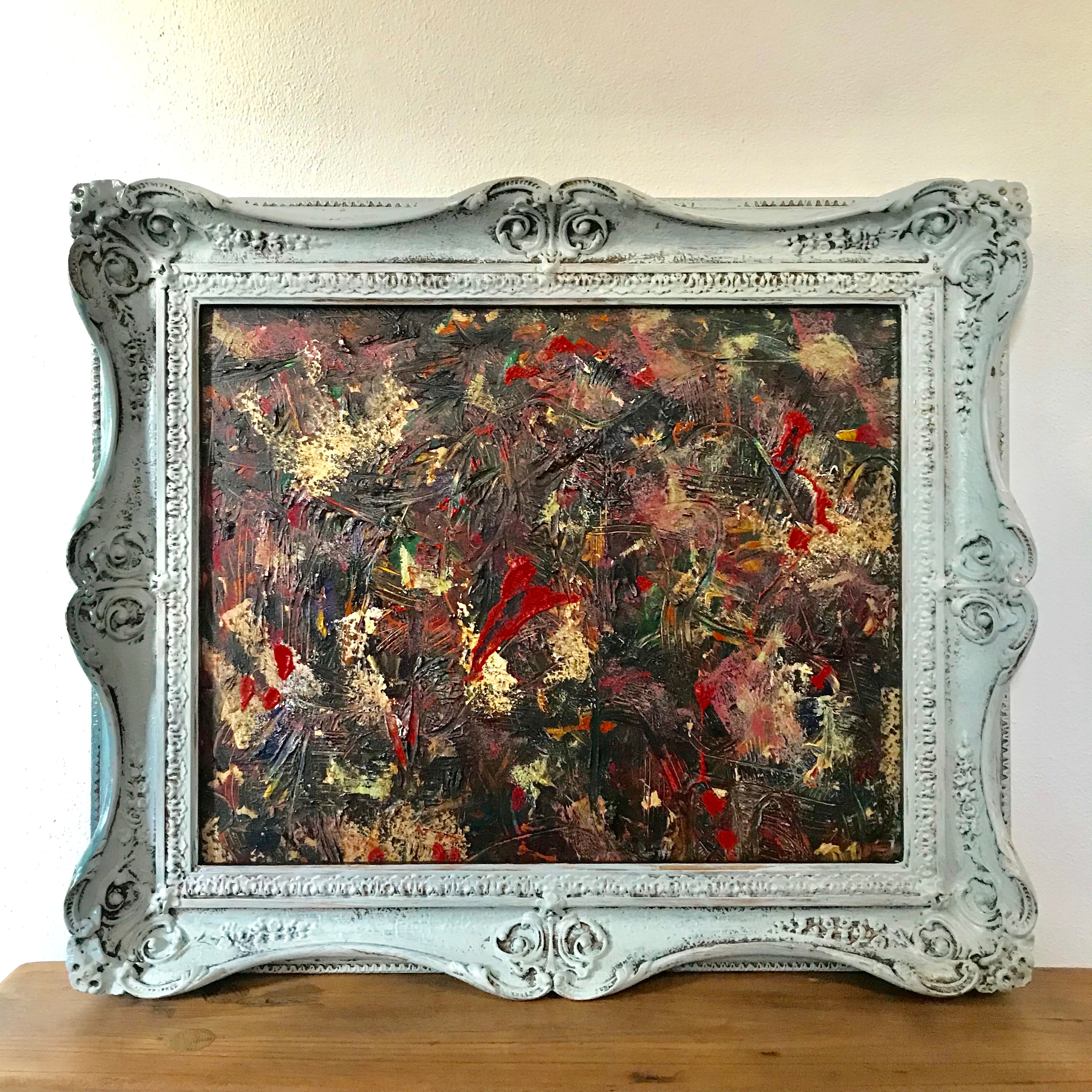 Abstract painting in Ornate Frame