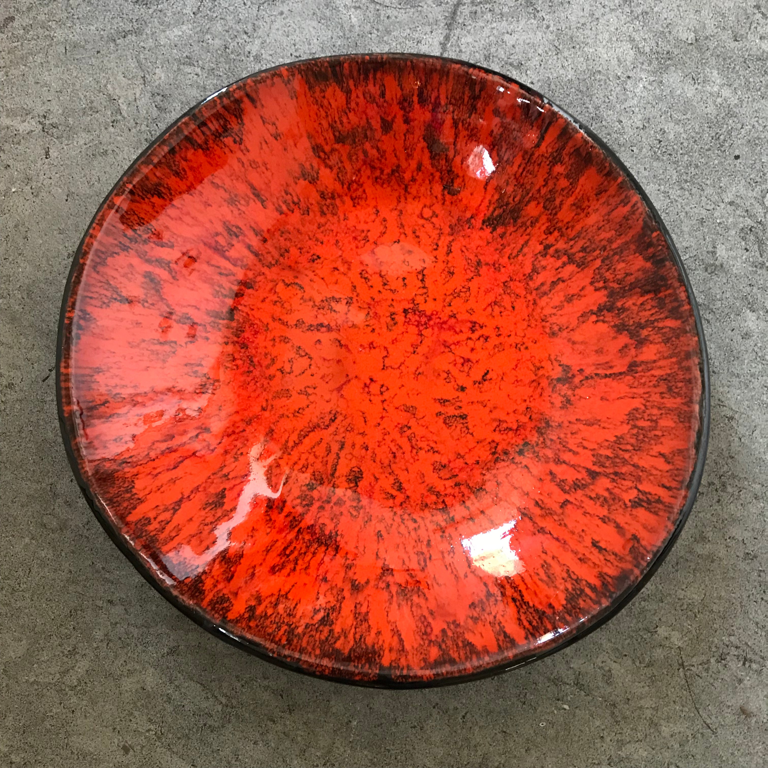 1970s West German Small Orange Decorative Plate