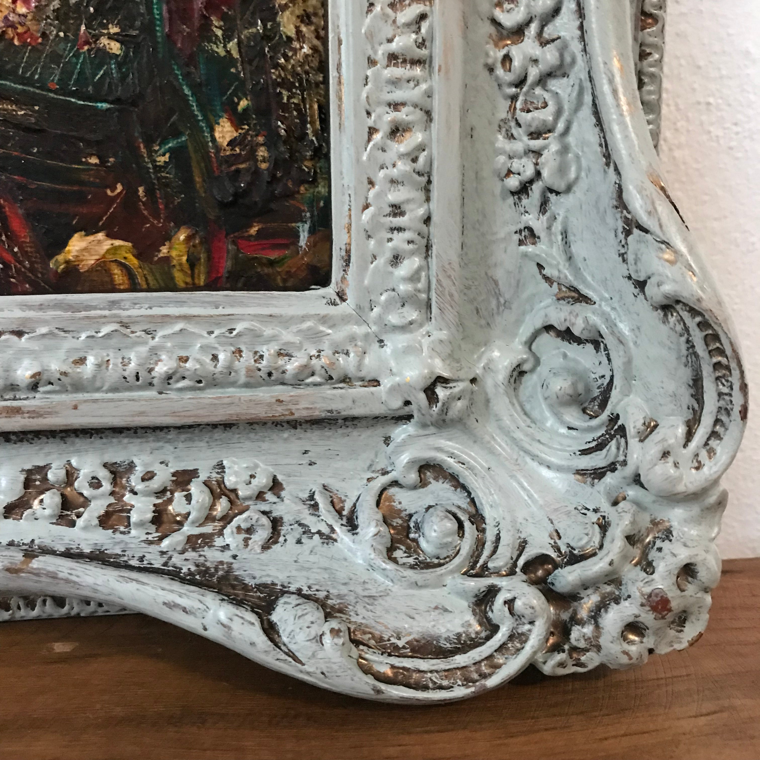Abstract painting in Ornate Frame