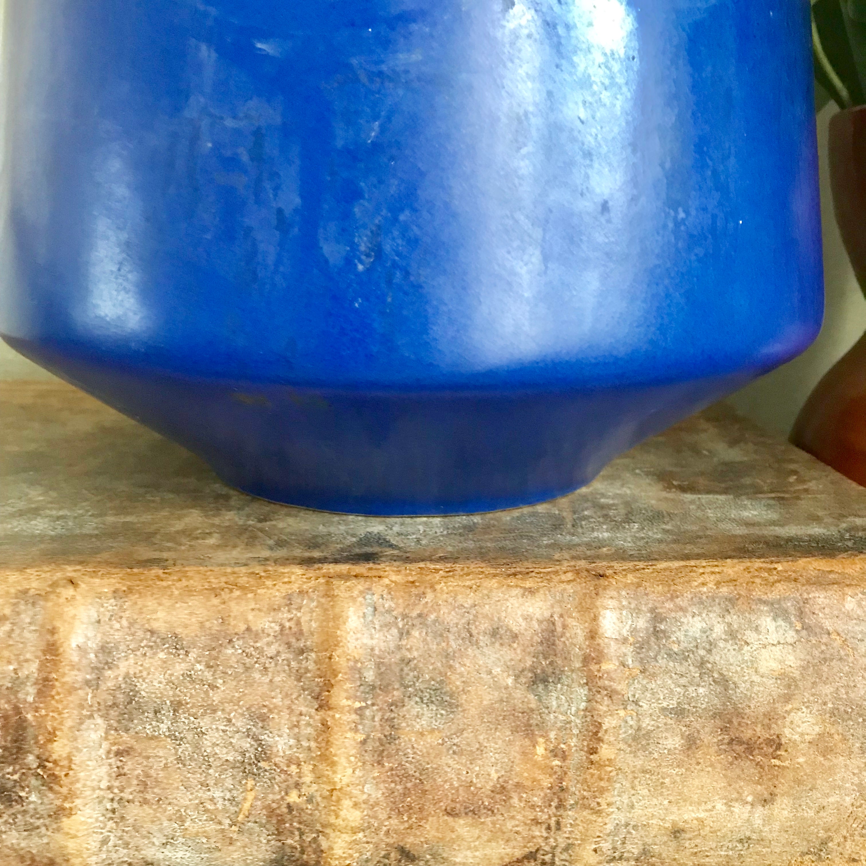 1970s Bright Blue West German Vase