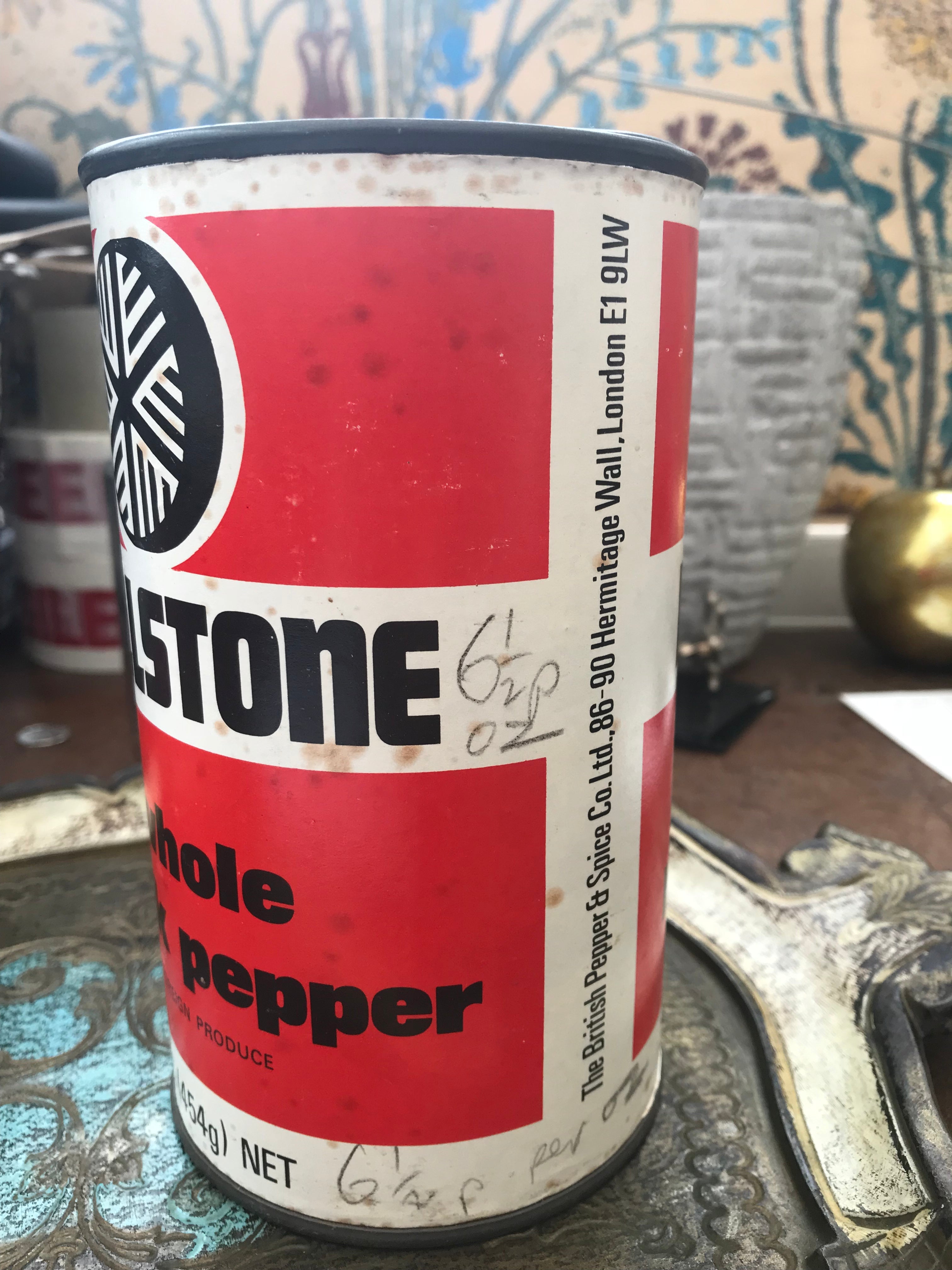Pair of Vintage Black Pepper Tins