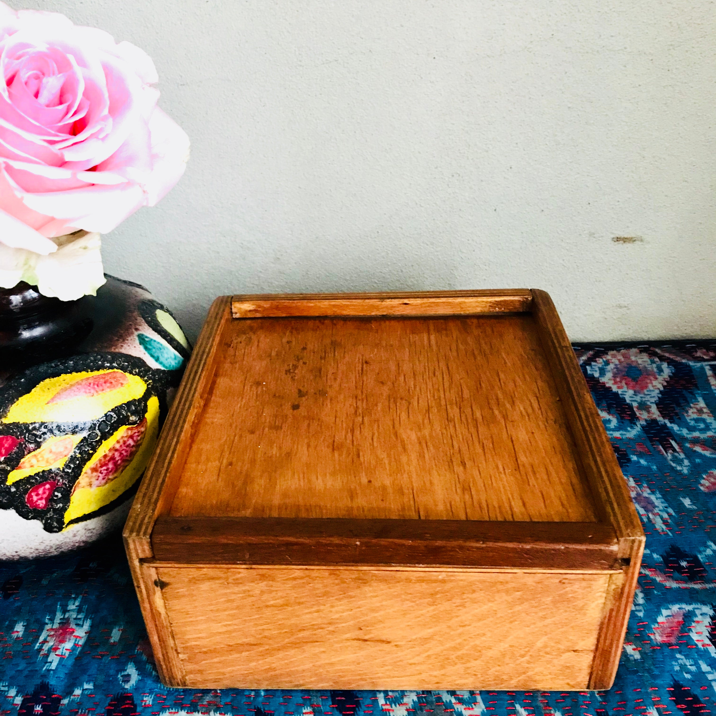 Vintage Wooden Box with sliding lid